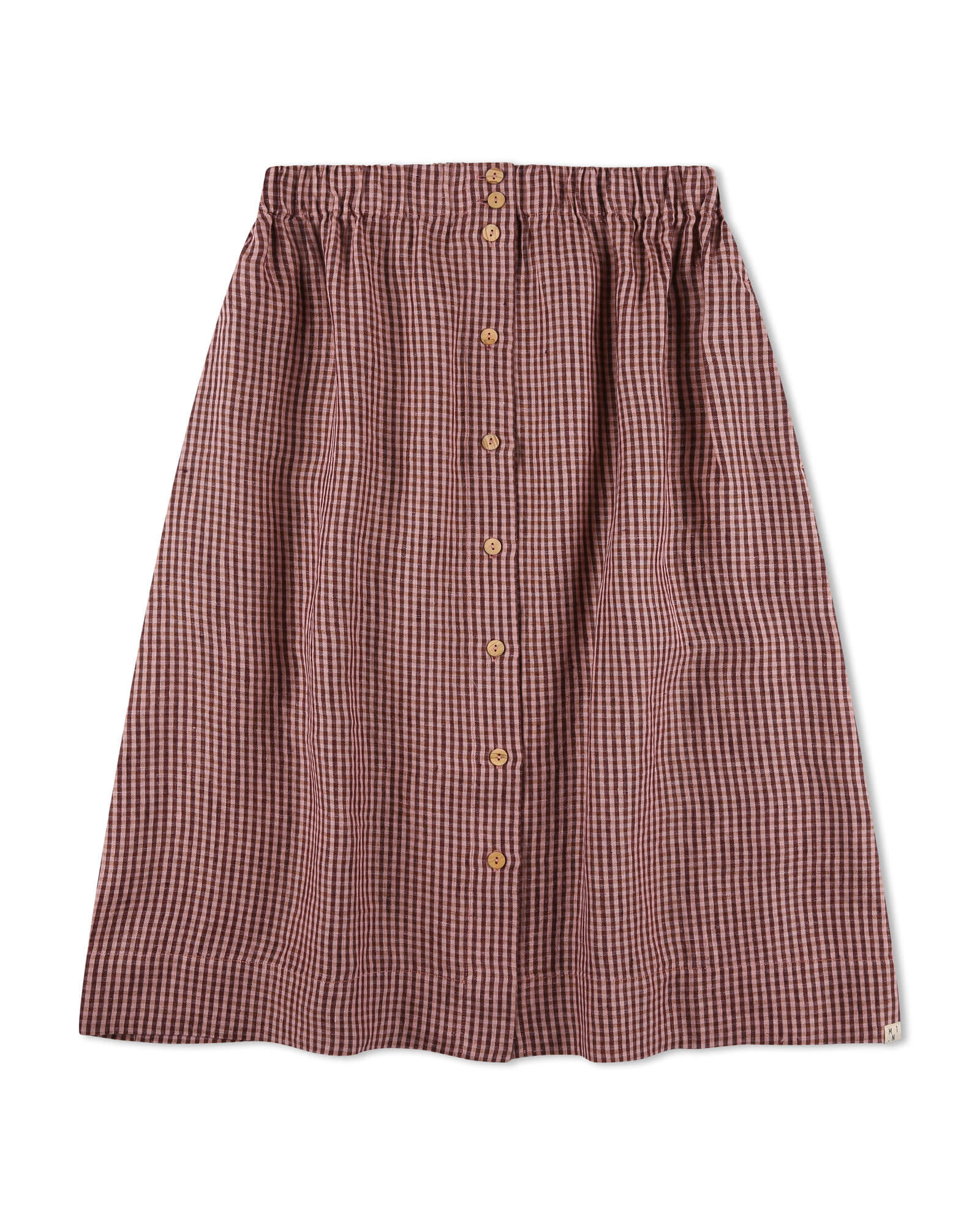 Karierter Midi-Rock heather aus 100% Leinen von Matona