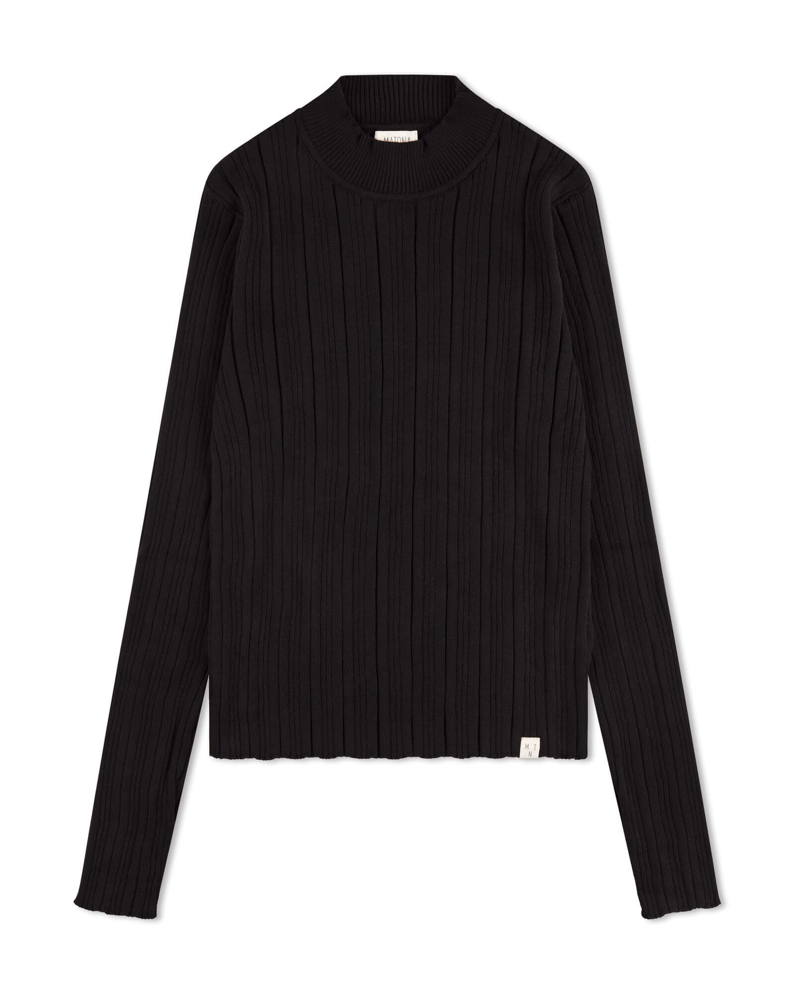 Schwarzer Pullover onyx aus 100% Bio-Baumwolle von Matona