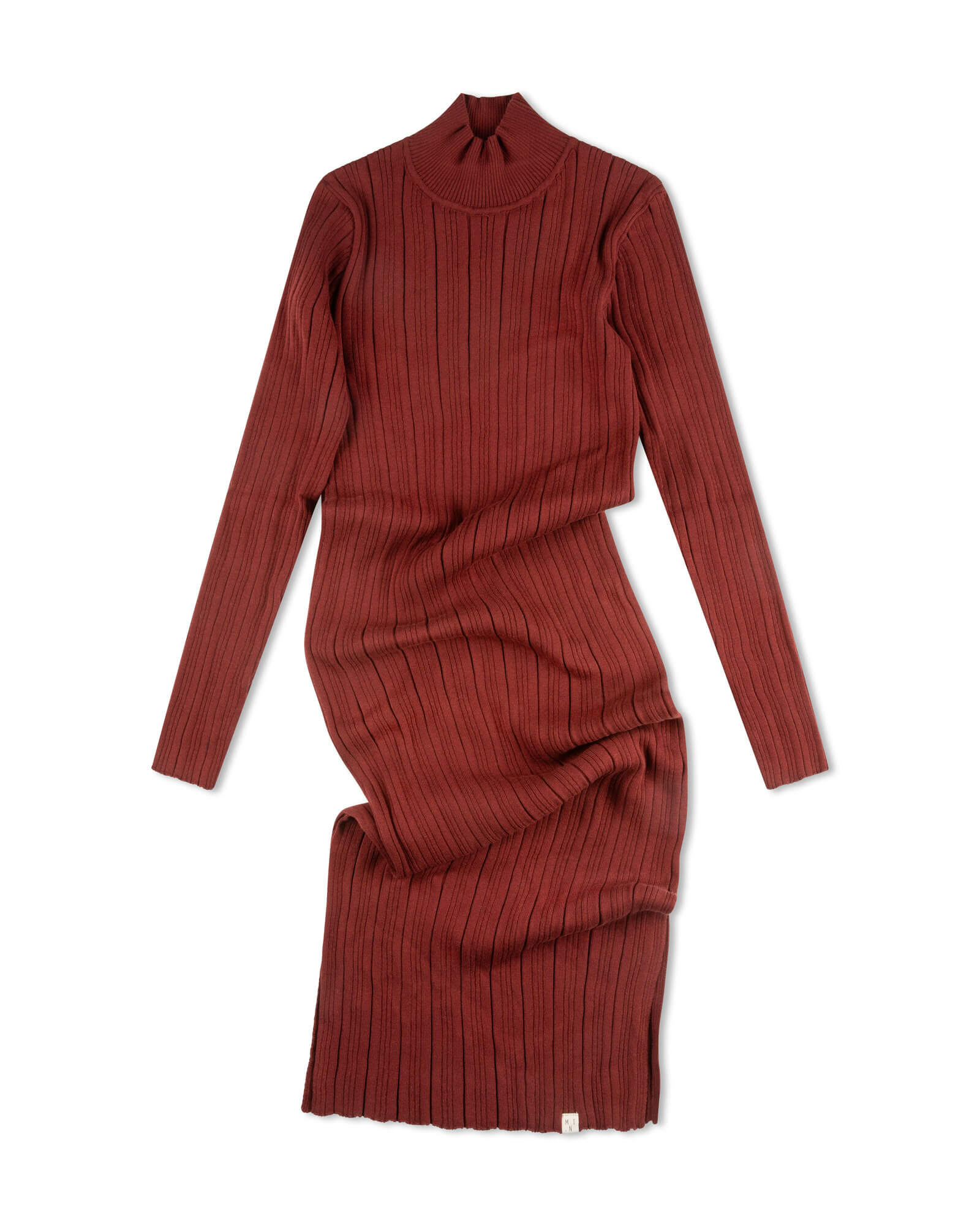 Rotes Strickkleid maroon aus 100% Bio-Baumwolle von Matona