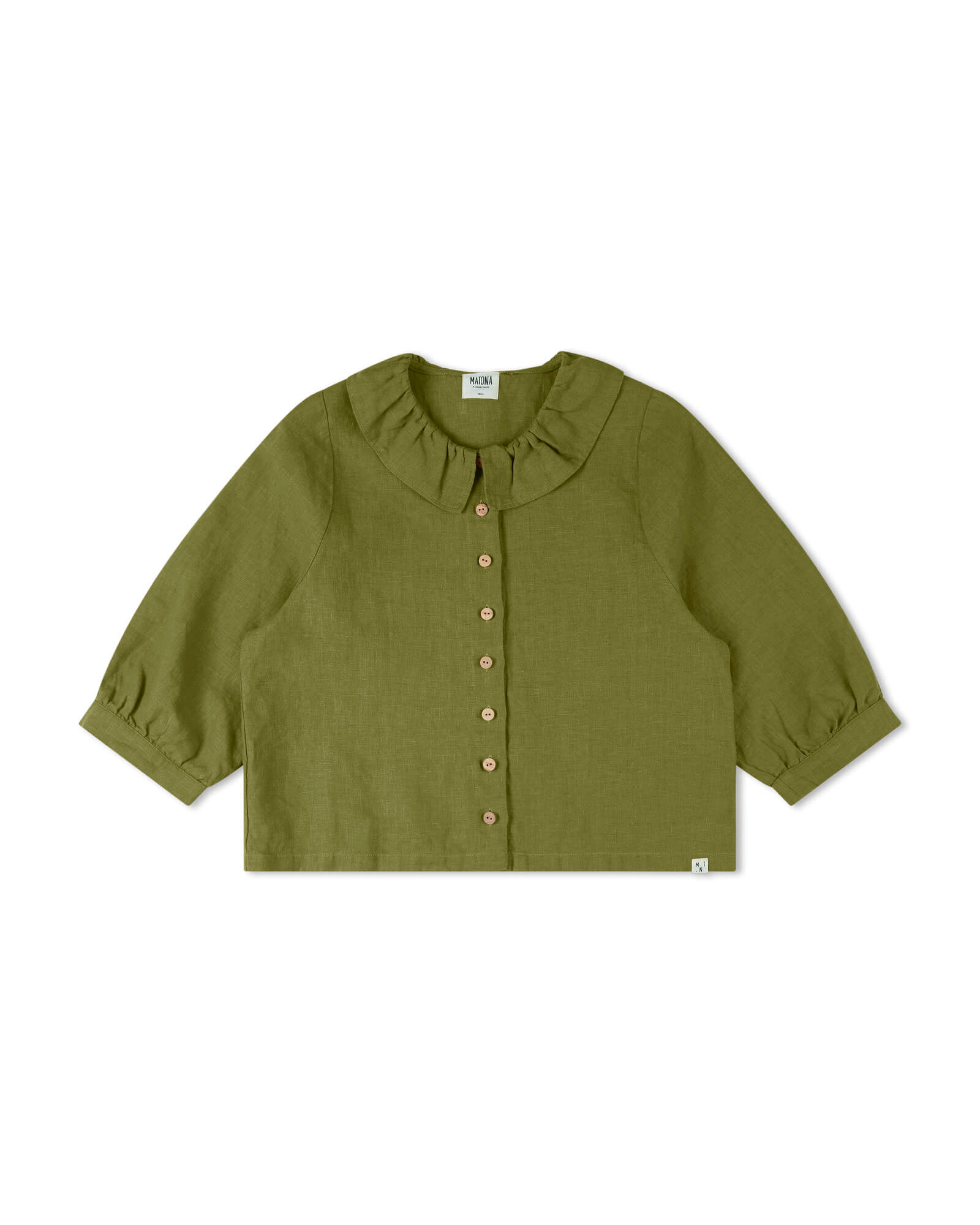 Grüne Bluse cardamom aus 100% Leinen von Matona