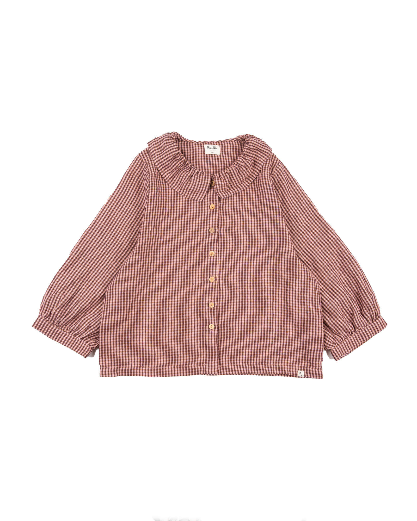 Karierte Bluse heather aus 100% Leinen von Matona
