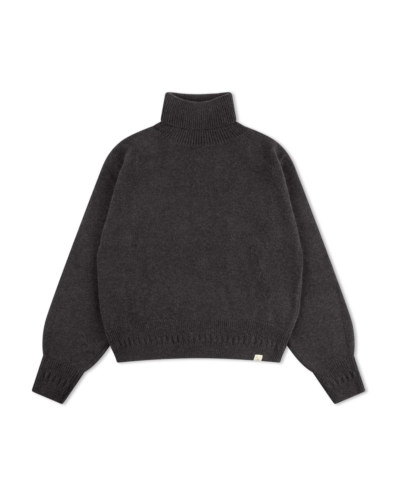 Grauer Rollkragenpullover aus Bio-Wolle von Matona