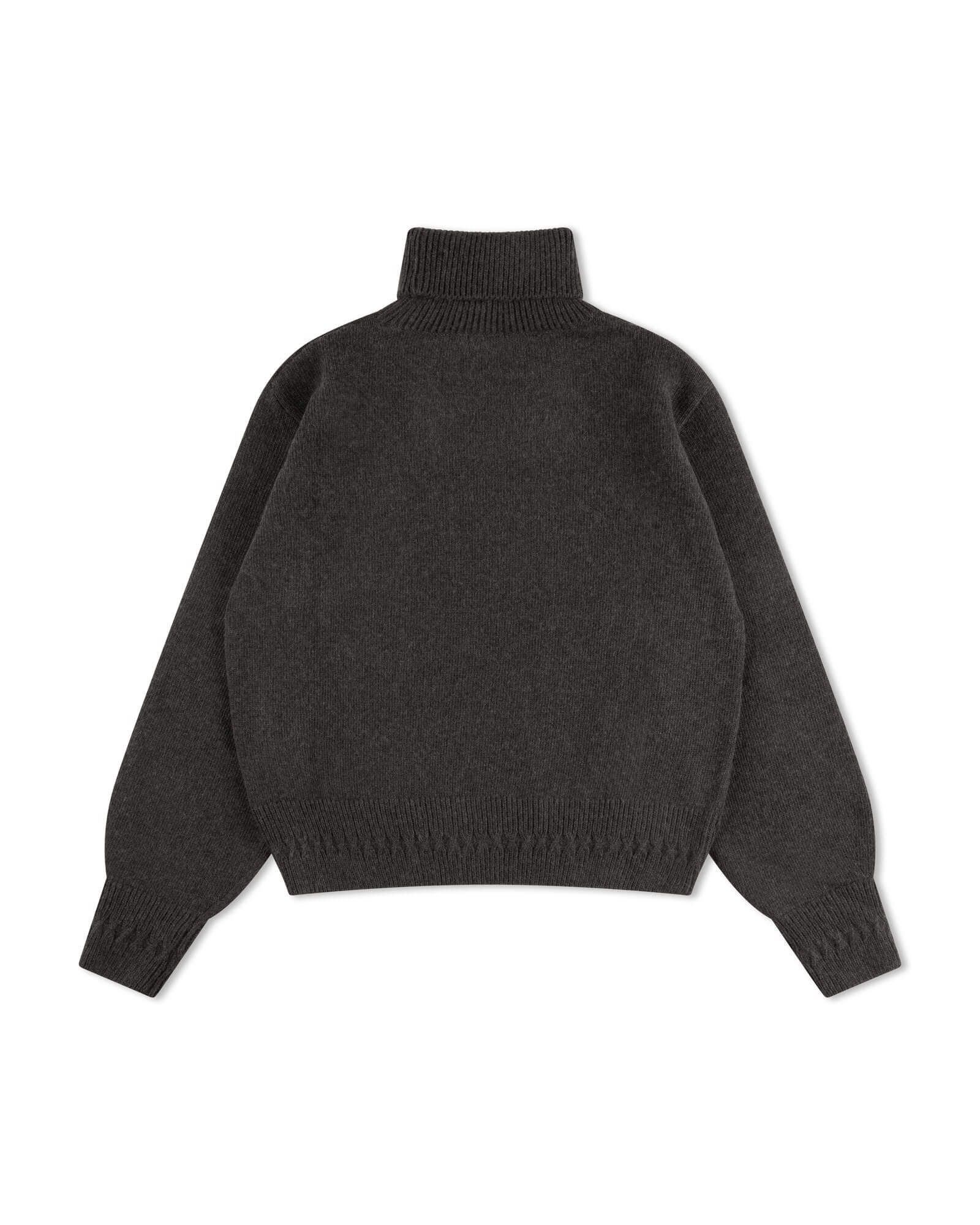 Grauer Rollkragenpullover aus Bio-Wolle von Matona