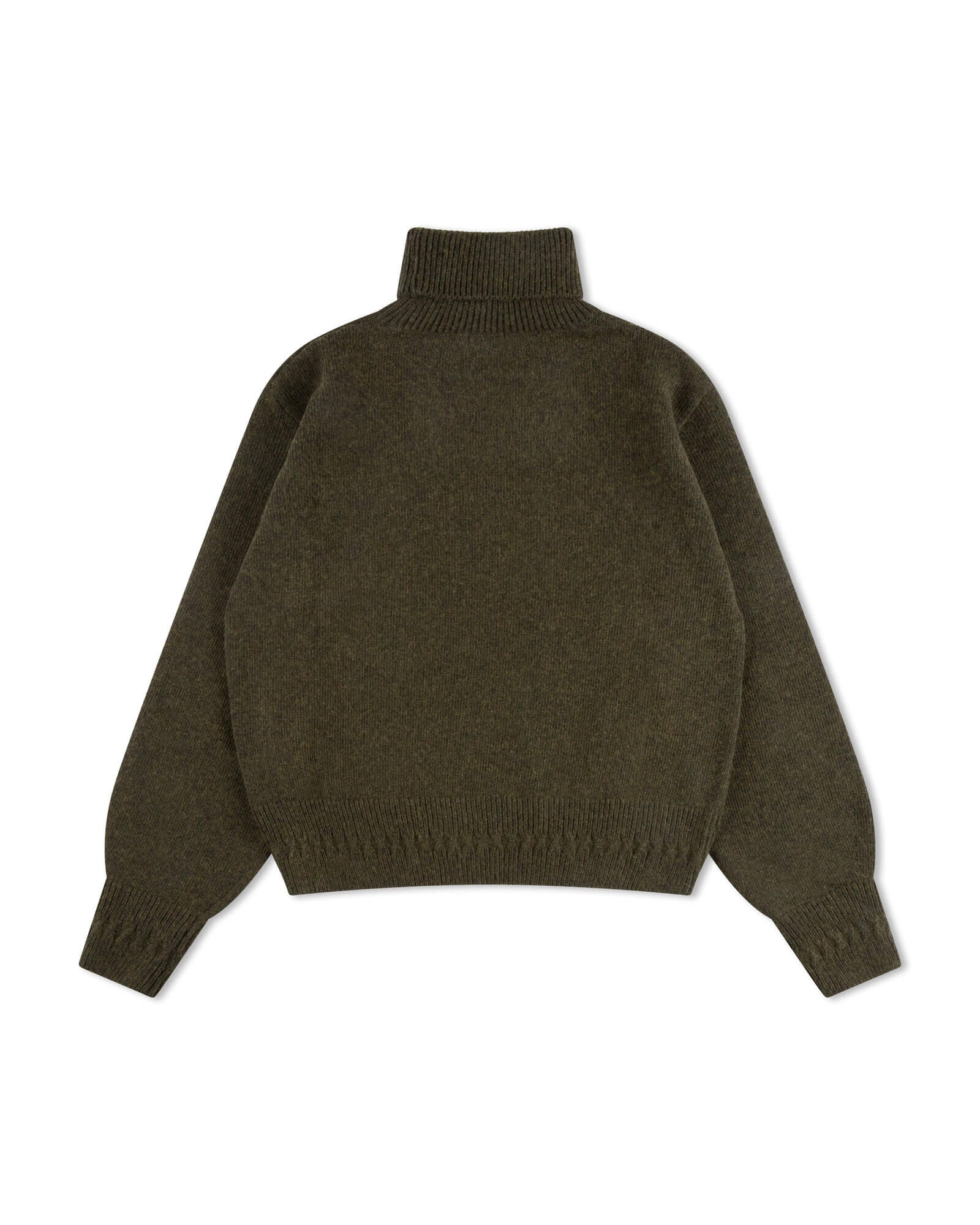 Grüner Rollkragenpullover aus Bio-Wolle von Matona