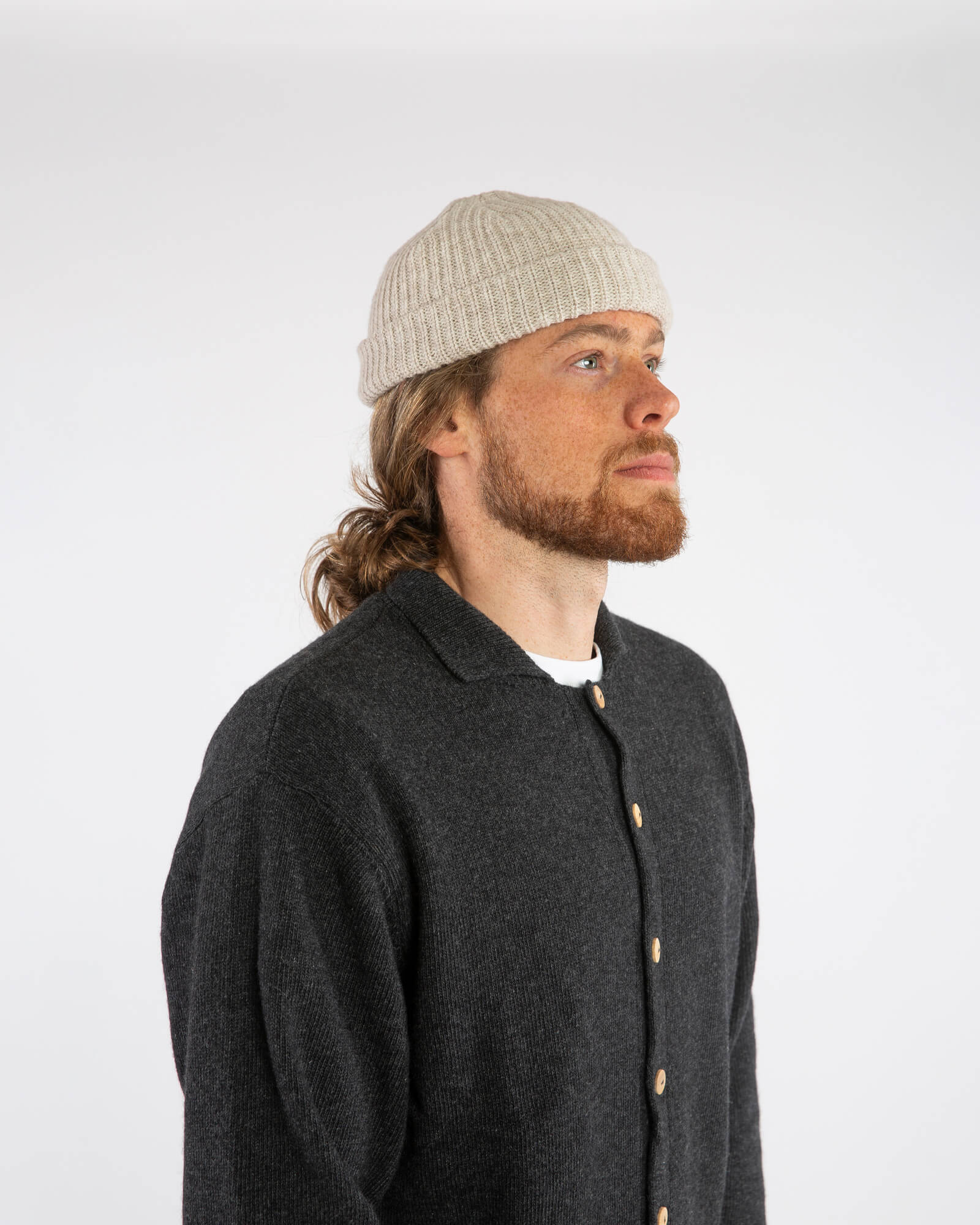 Beiger Beanie salt aus Bio-Wolle von Matona