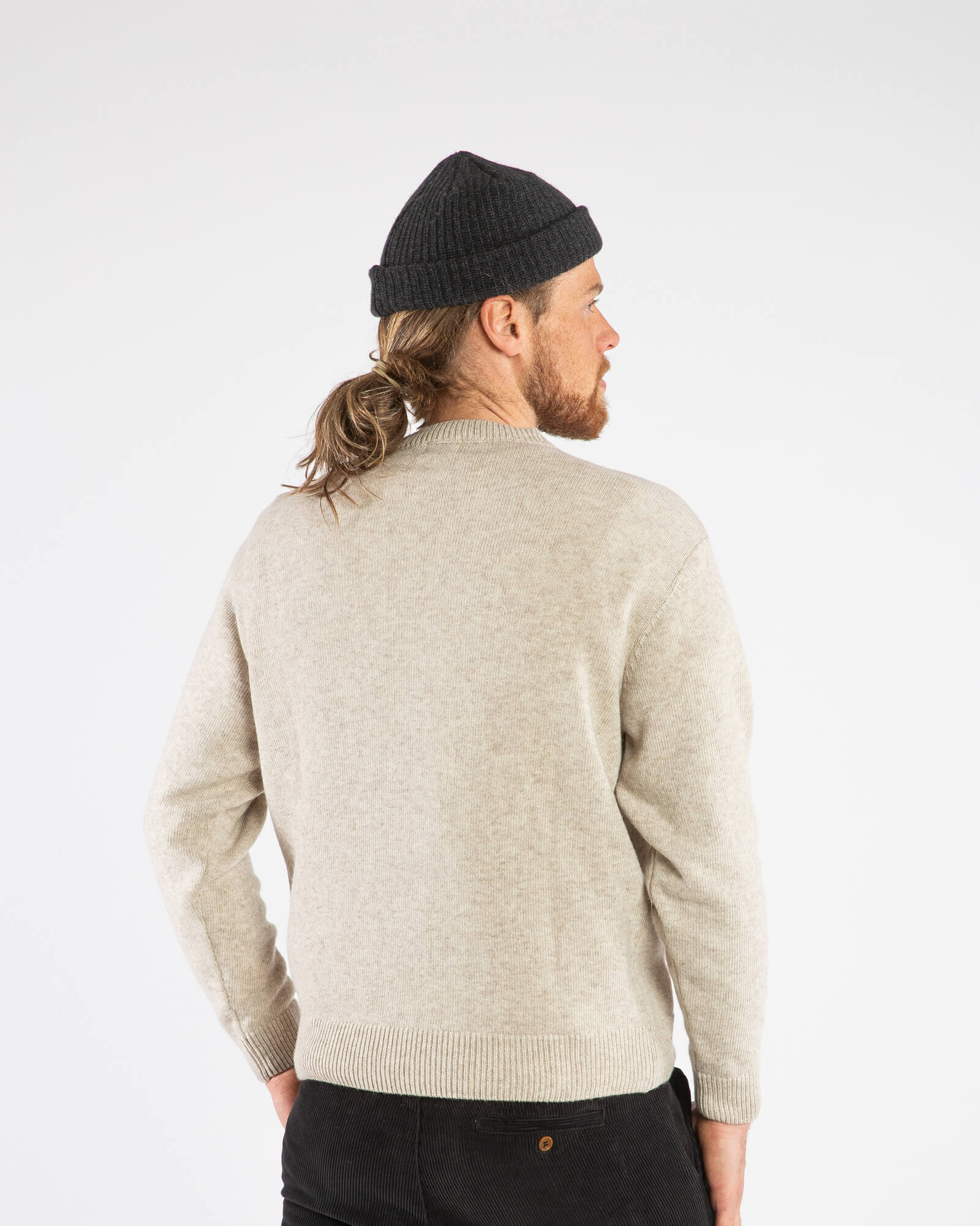 Beiger Strick-Sweater salt aus Bio-Wolle von Matona