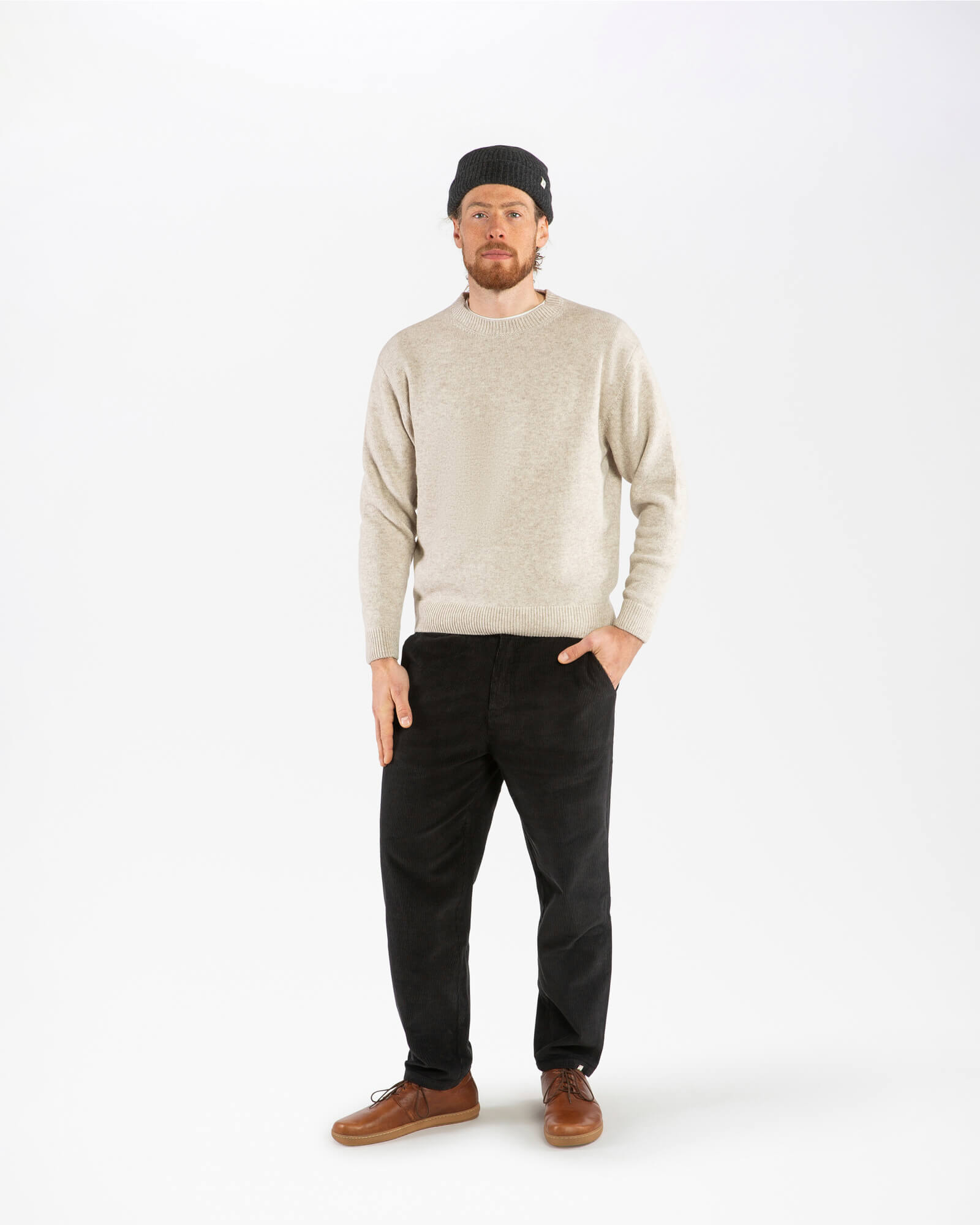 Beiger Strick-Sweater salt aus Bio-Wolle von Matona