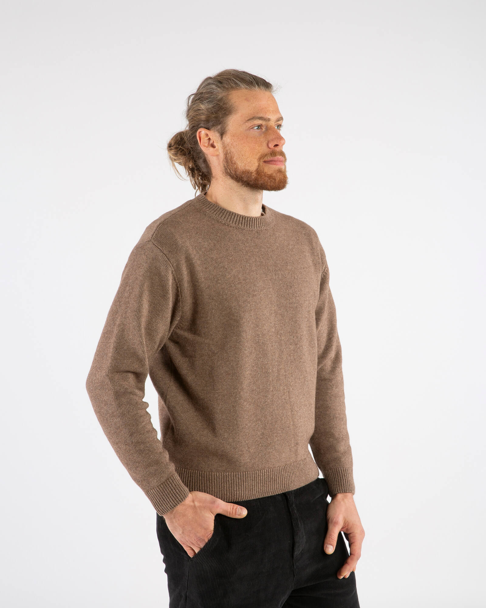 Brauner Strick-Sweater sepia aus Bio-Wolle von Matona