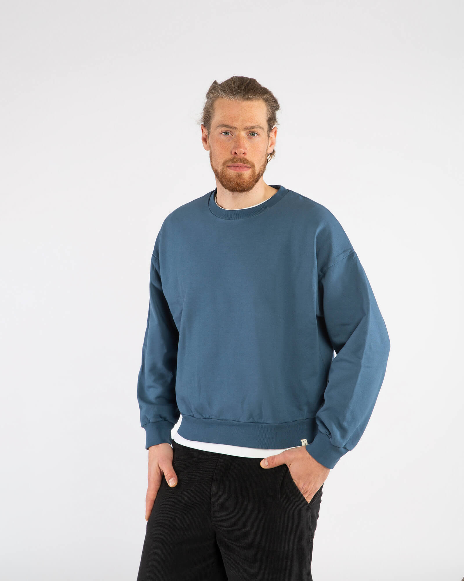 Blaues Sweatshirt sail aus 100% Bio-Baumwolle von Matona