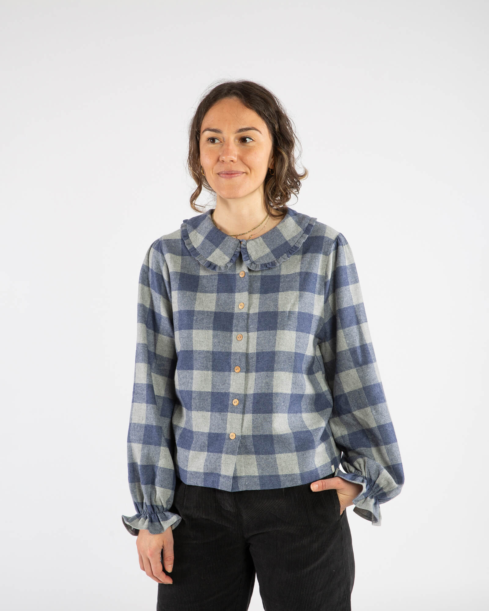 Karierte Flannelbluse aus 100% Bio-Baumwolle von Matona