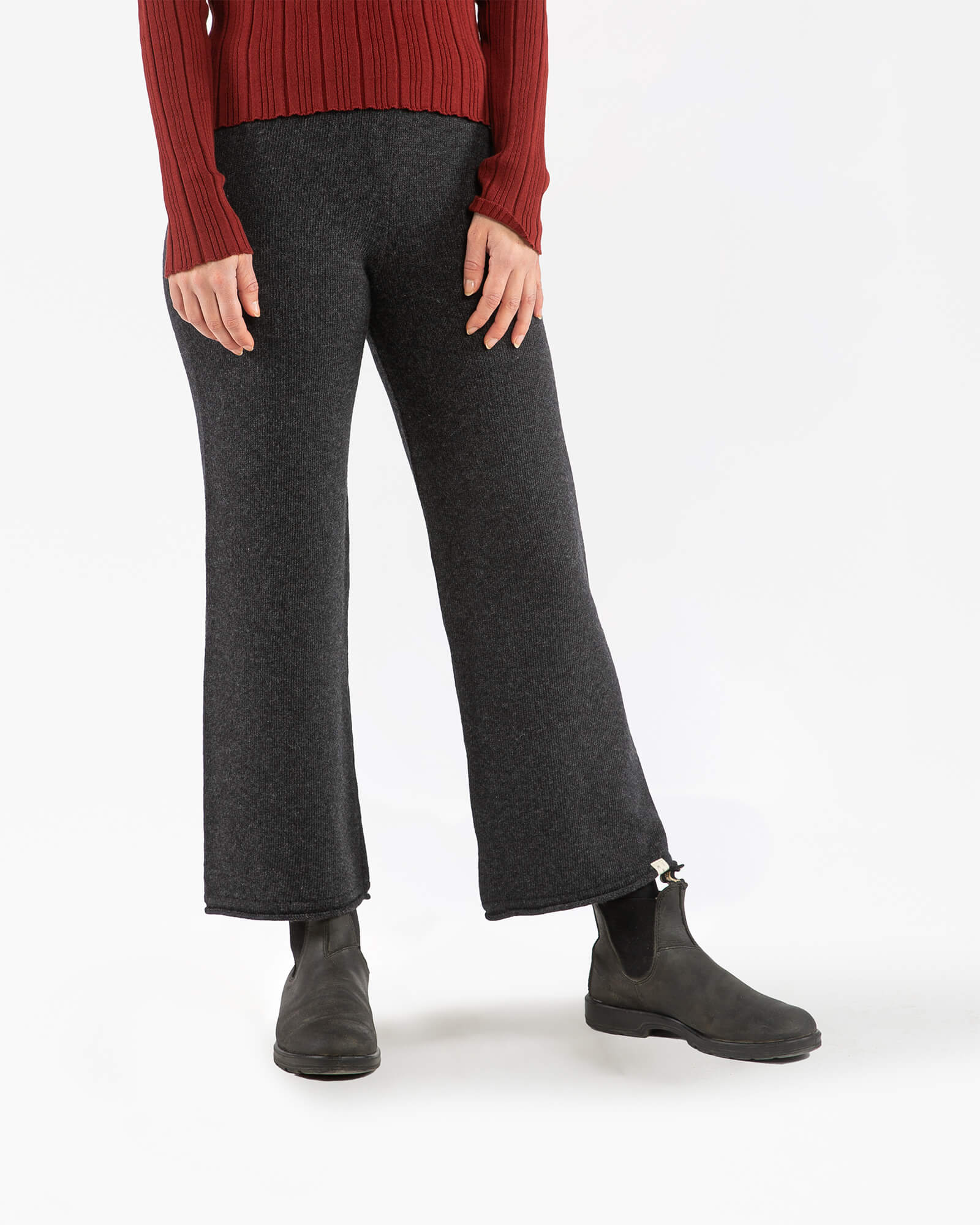 Graue Strickhose charcoal aus Bio-Baumwolle von Matona