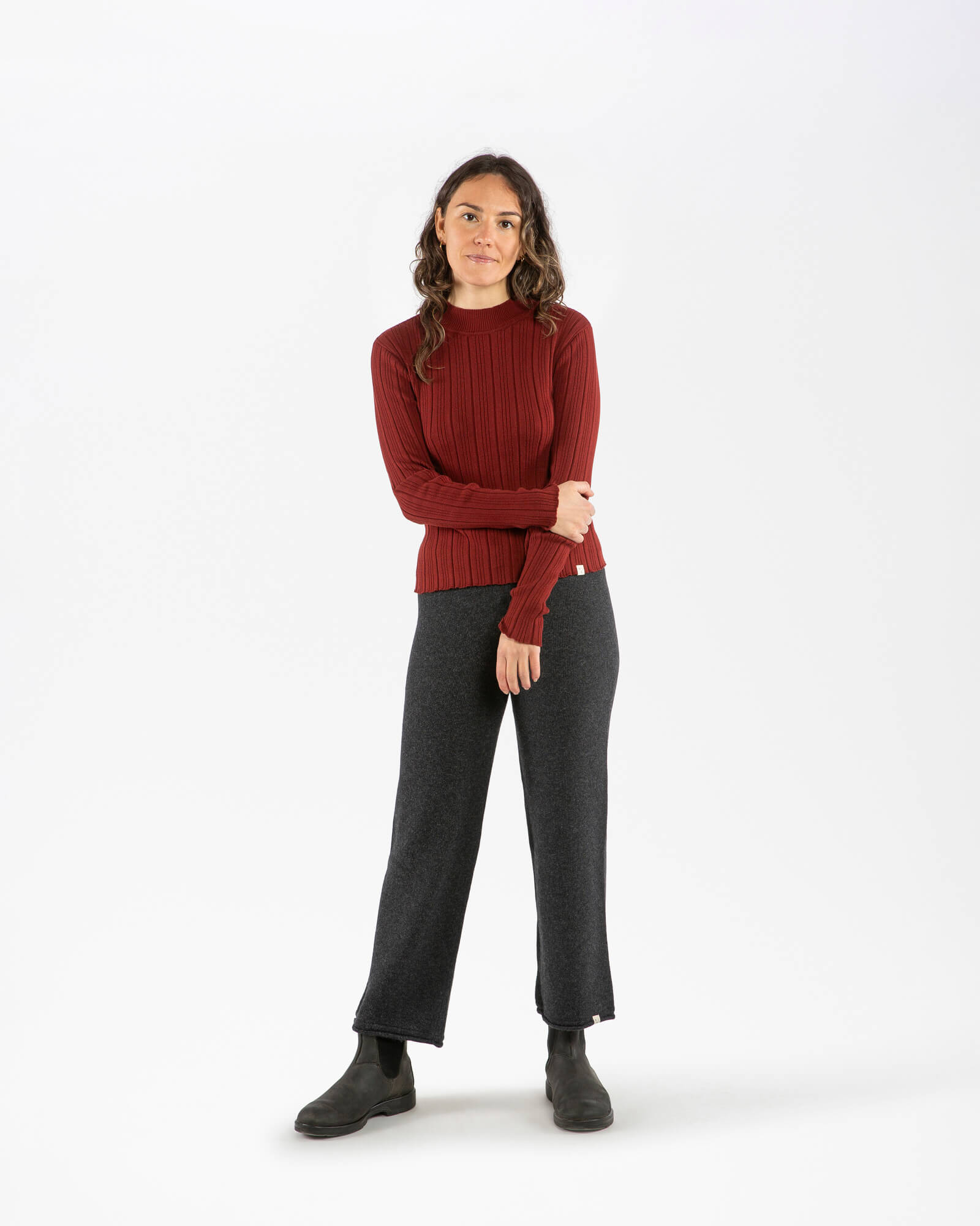 Graue Strickhose charcoal aus Bio-Baumwolle von Matona