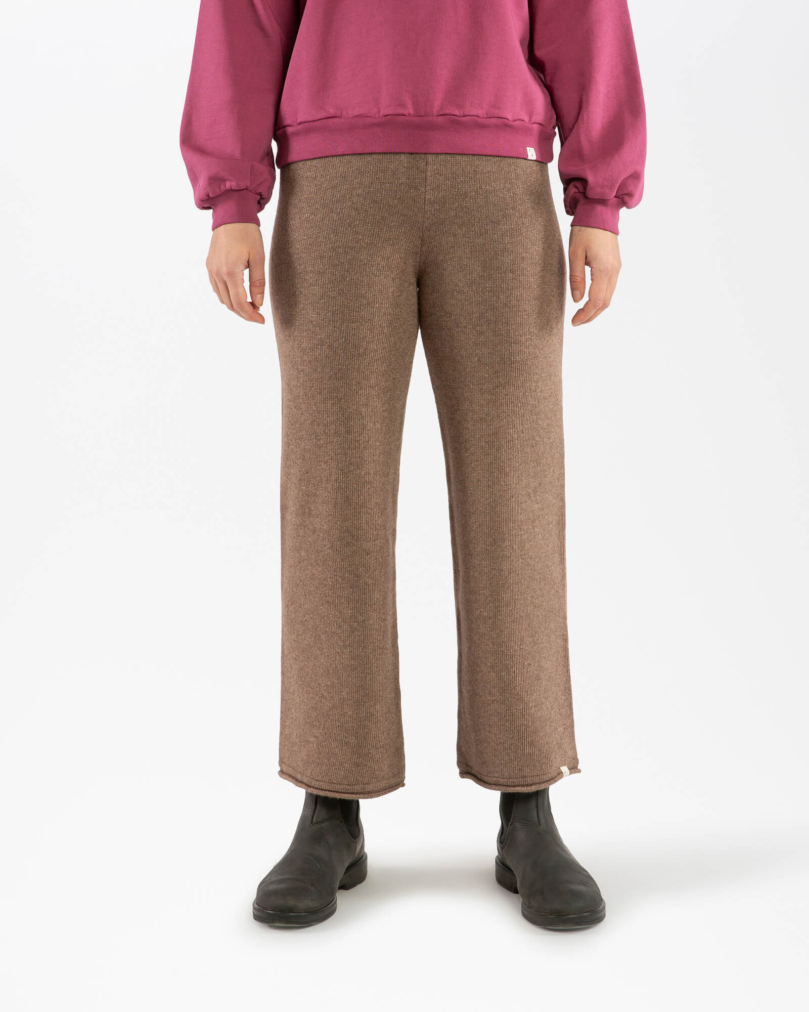 Braune Strickhose sepia aus Bio-Baumwolle von Matona