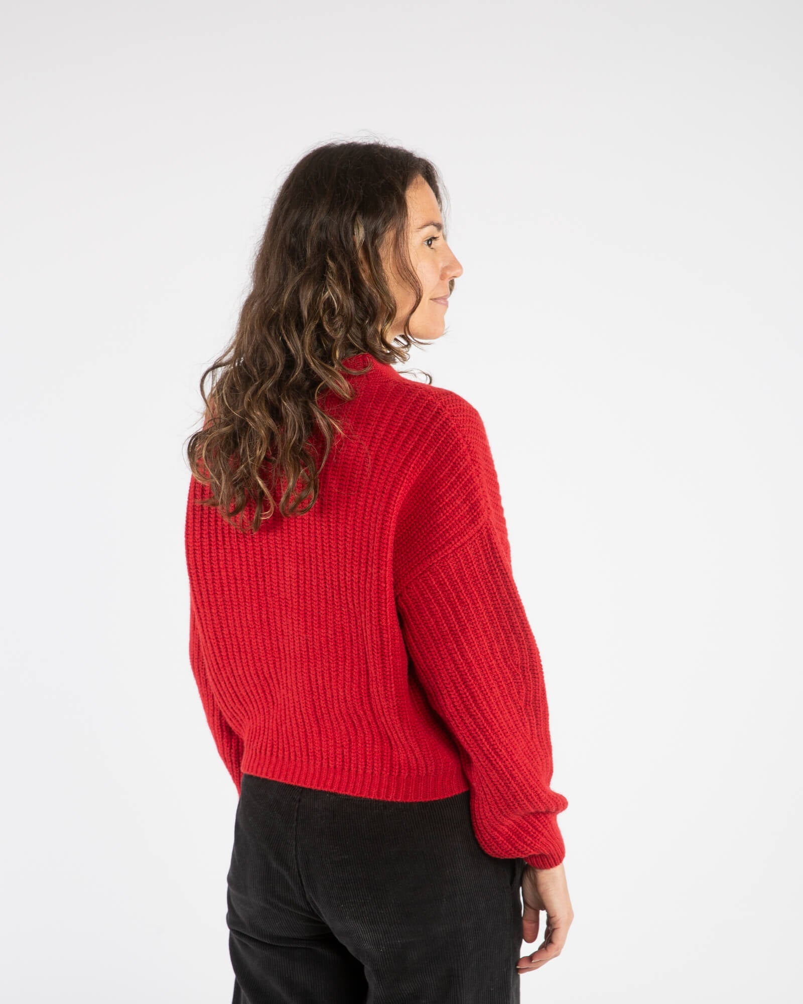 Rote Strickjacke Poppy aus Bio-Wolle von Matona