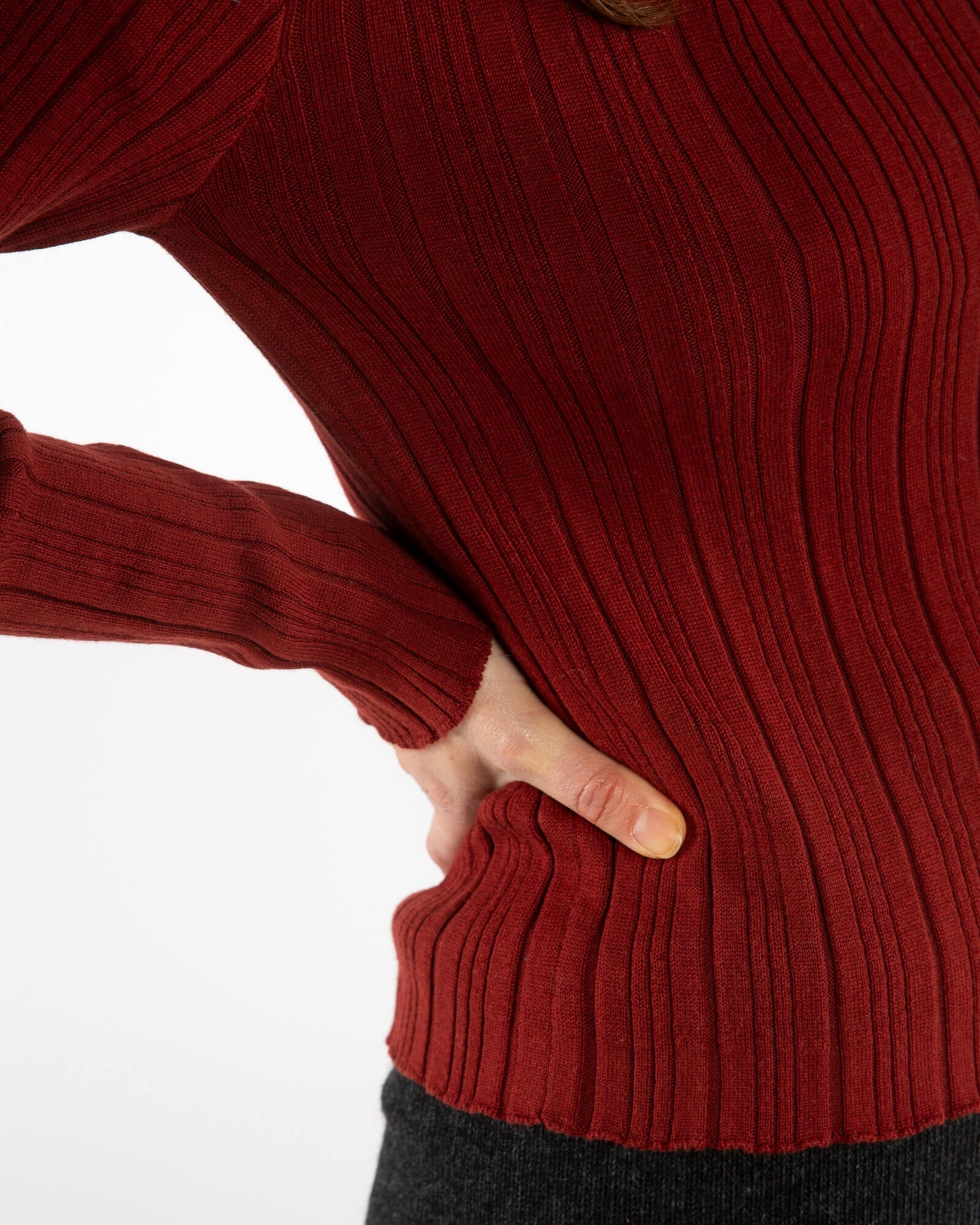 Roter Pullover maroon aus 100% Bio-Baumwolle von Matona