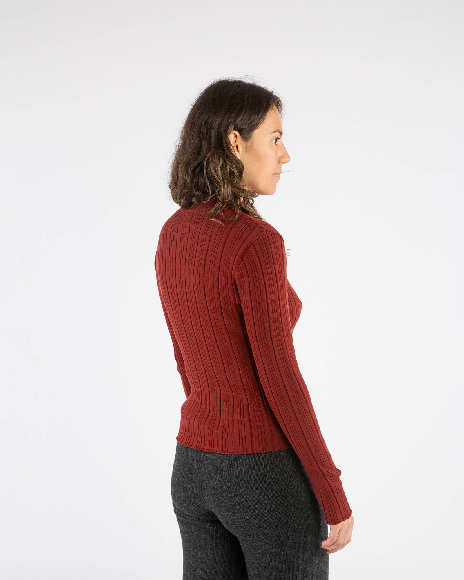 Roter Pullover maroon aus 100% Bio-Baumwolle von Matona