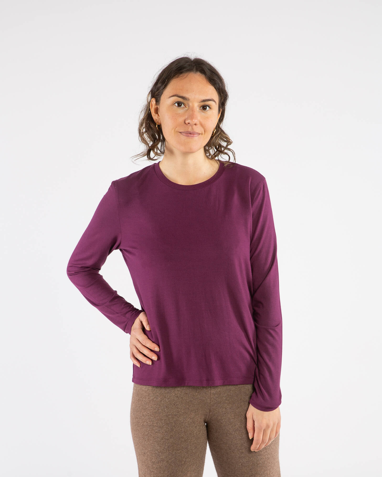 Violettes Langarmshirt aubergine aus Modal von Matona