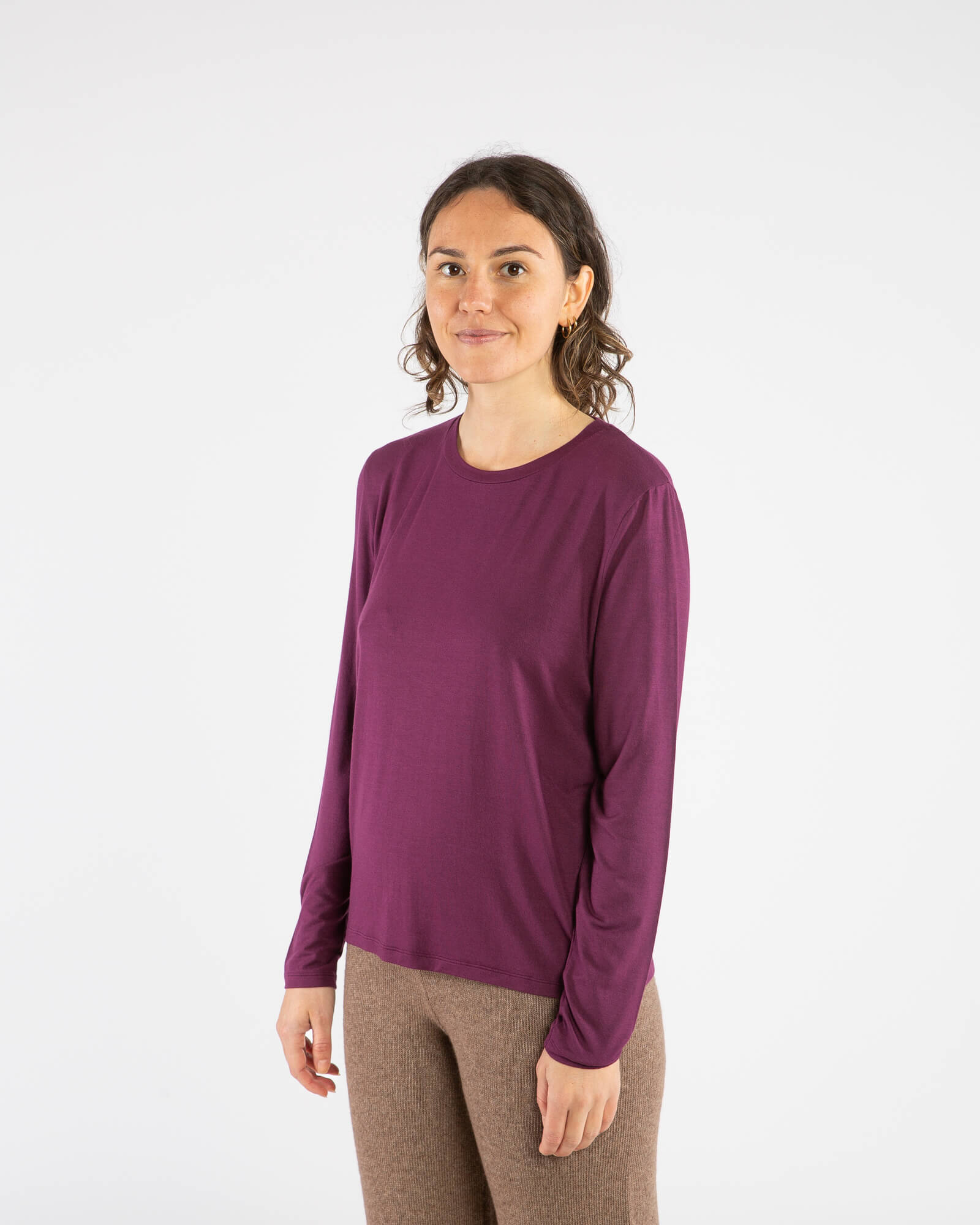 Violettes Langarmshirt aubergine aus Modal von Matona