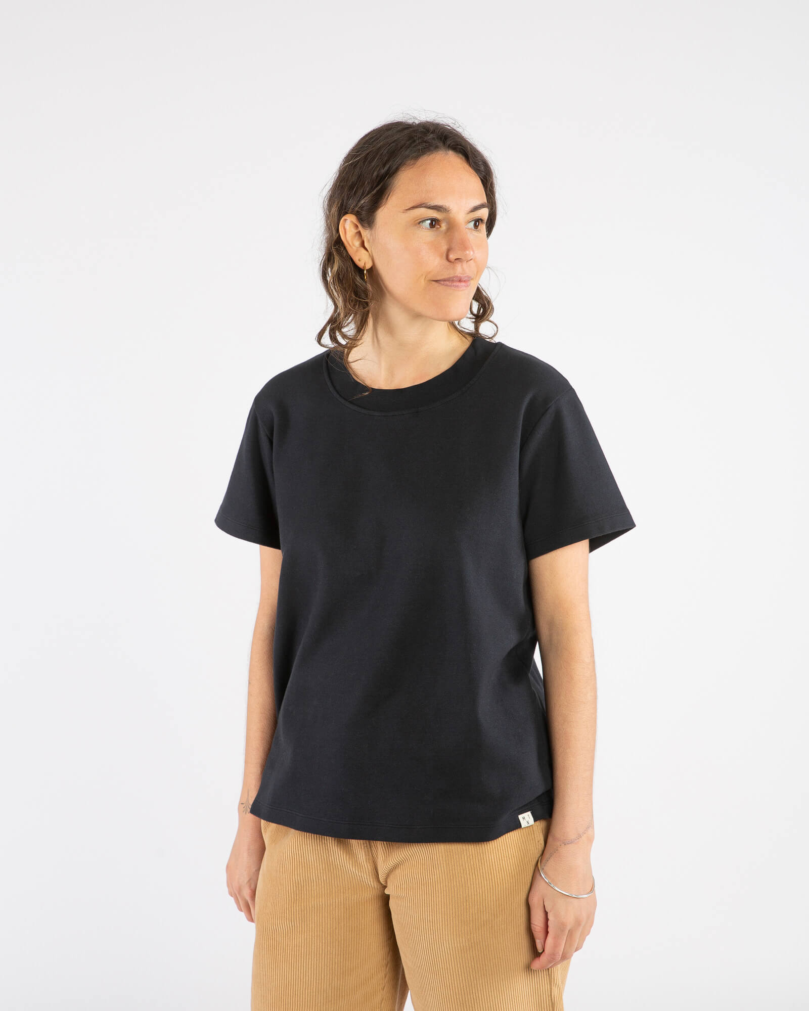 Schwarzes T-Shirt aus 100% Bio-Baumwolle von Matona
