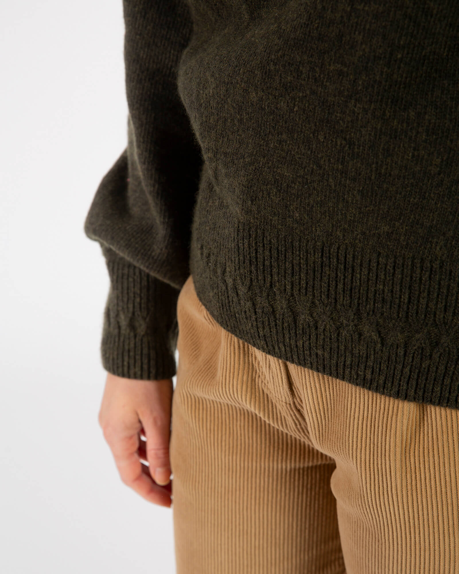 Grüner Rollkragenpullover aus Bio-Wolle von Matona