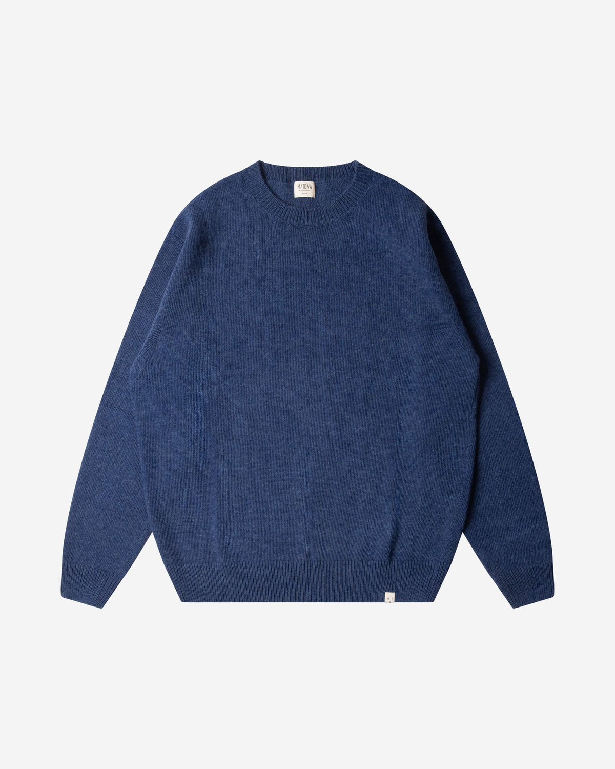 Blauer Sweater Classic aus Bio-Wolle von Matona