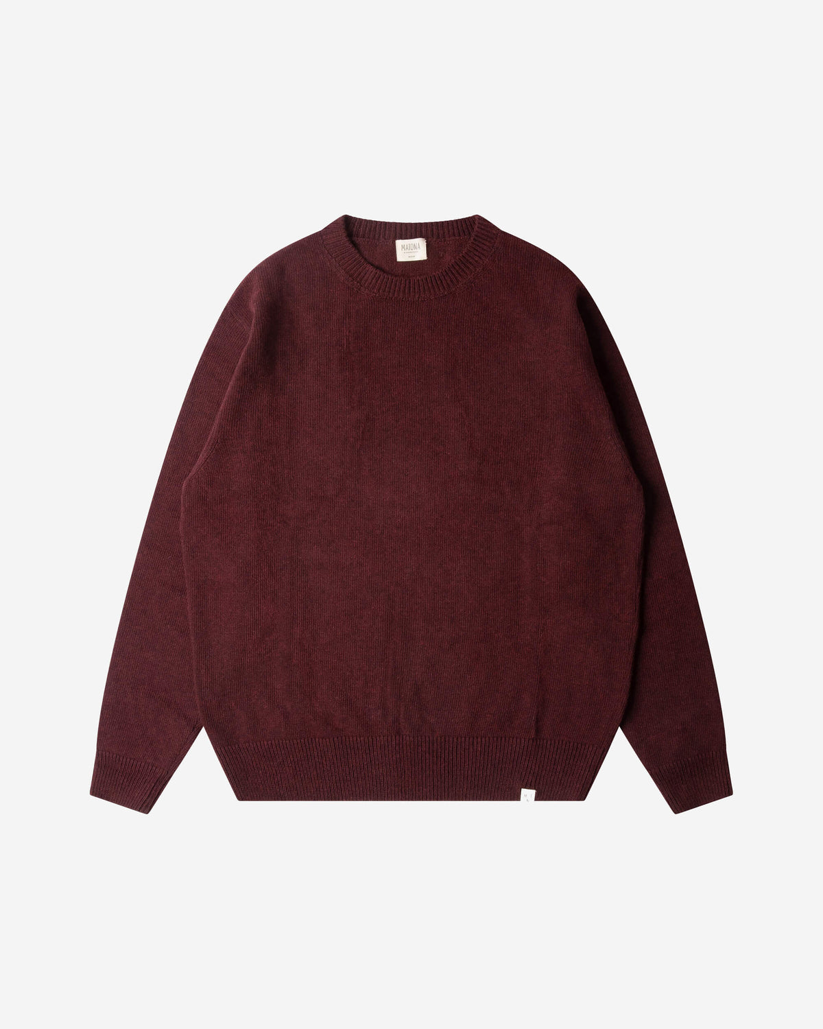 Bordeauxroter Sweater Classic aus Bio-Wolle von Matona