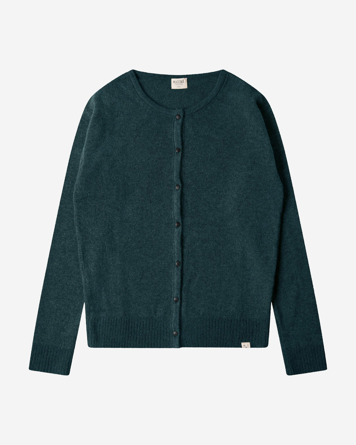 Dunkelgrüner Cardigan aus 100% Kashmir von Matona