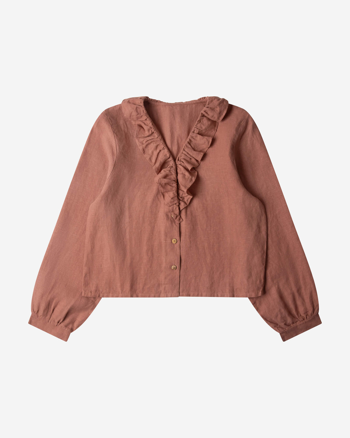 Rosabraune Bluse Cirque aus 100% Leinen von Matona