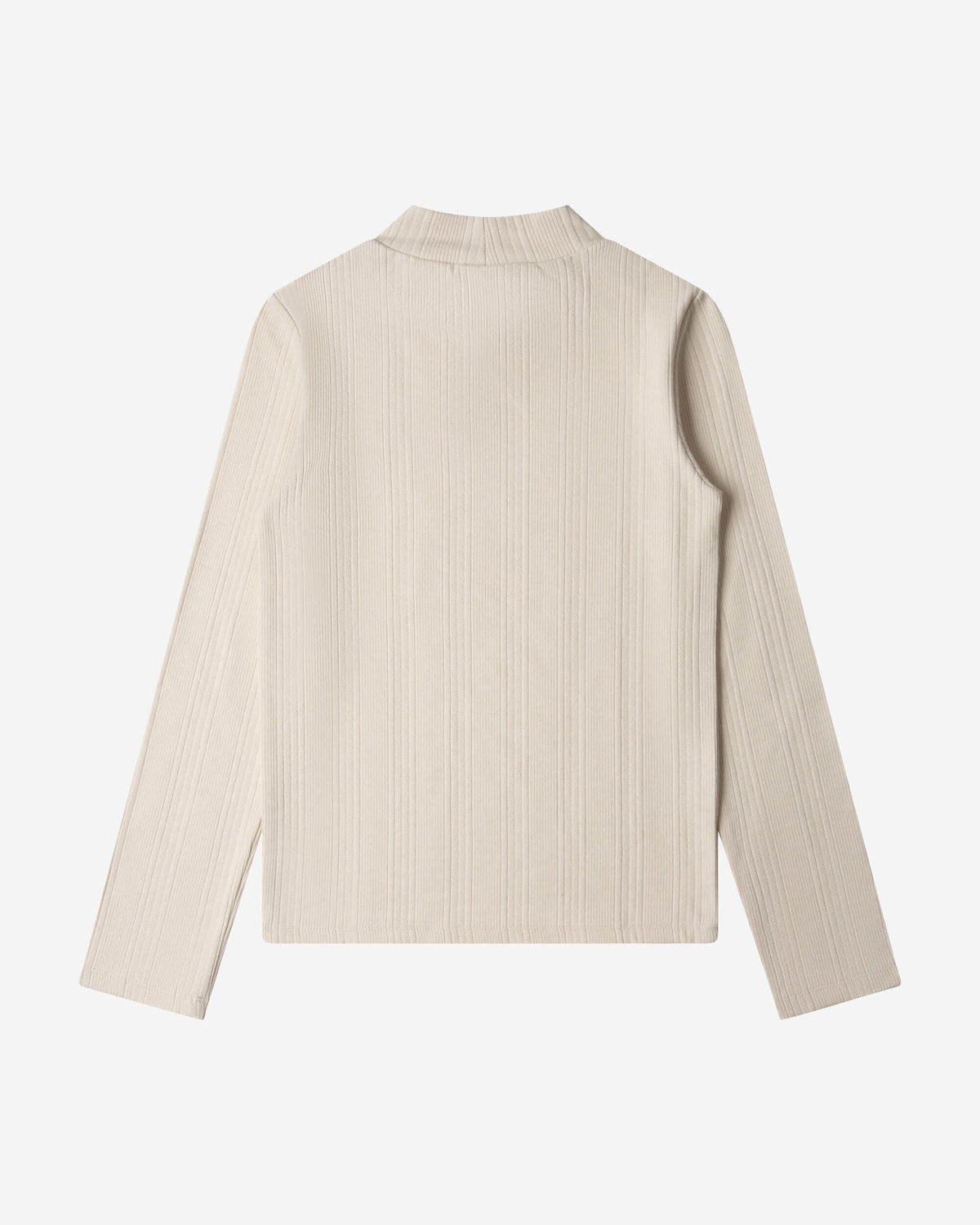 Beiges Langarmshirt Collared Rib aus Bio-Baumwolle von Matona