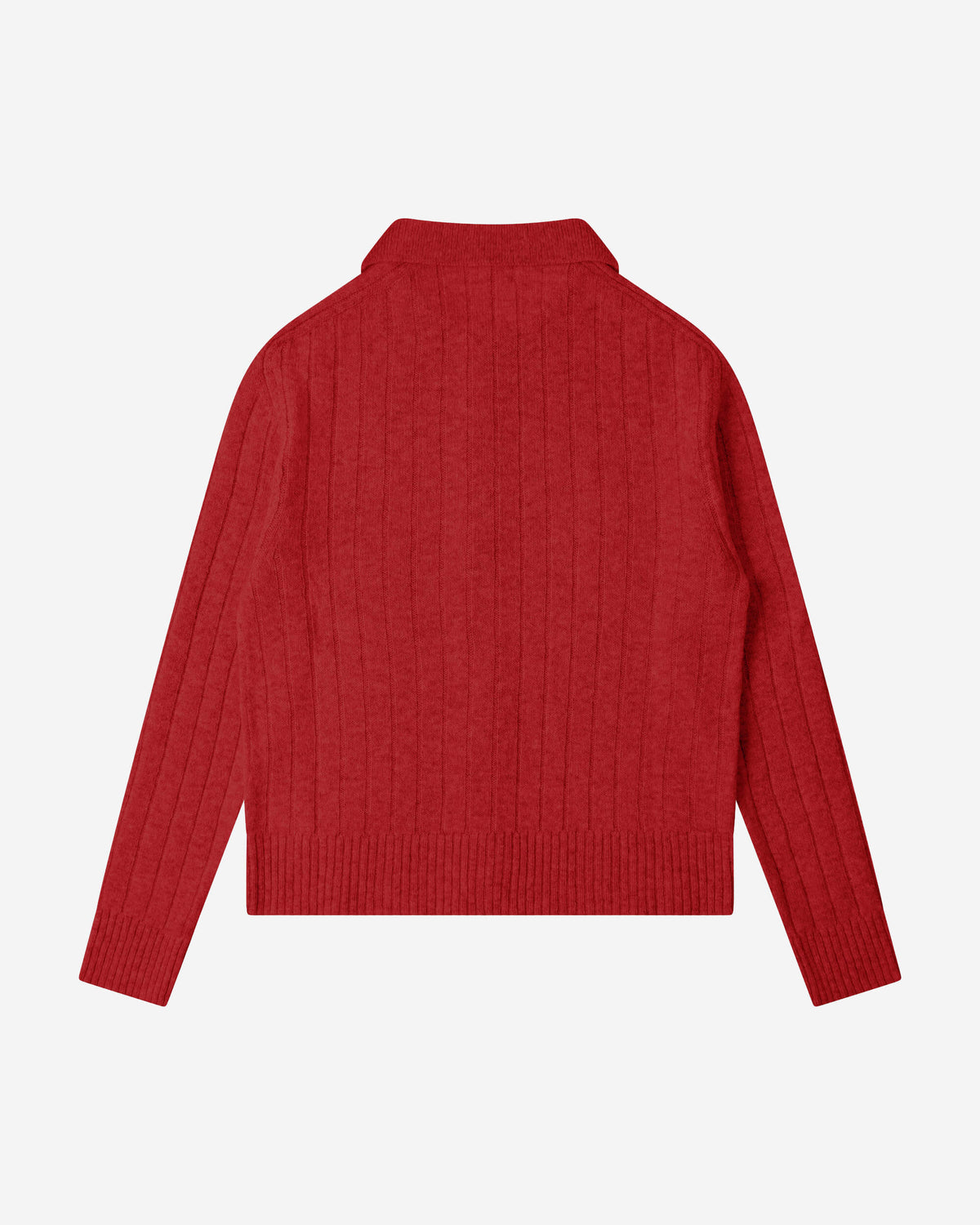 Rote Strickjacke collared aus 100% Bio-Merinowolle von Matona