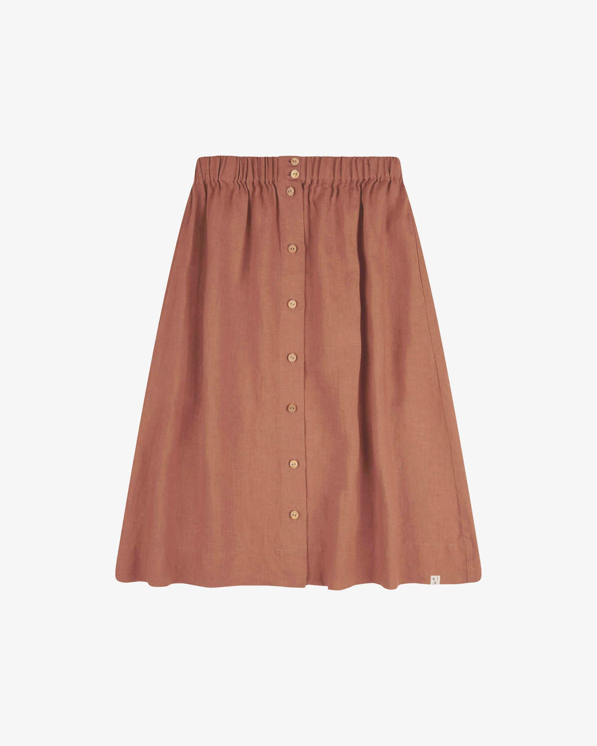 Brauner Rock Midi aus 100% Leinen von Matona