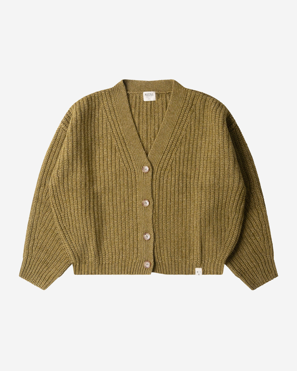 Grüne Strickjacke aus Bio-Wolle von Matona