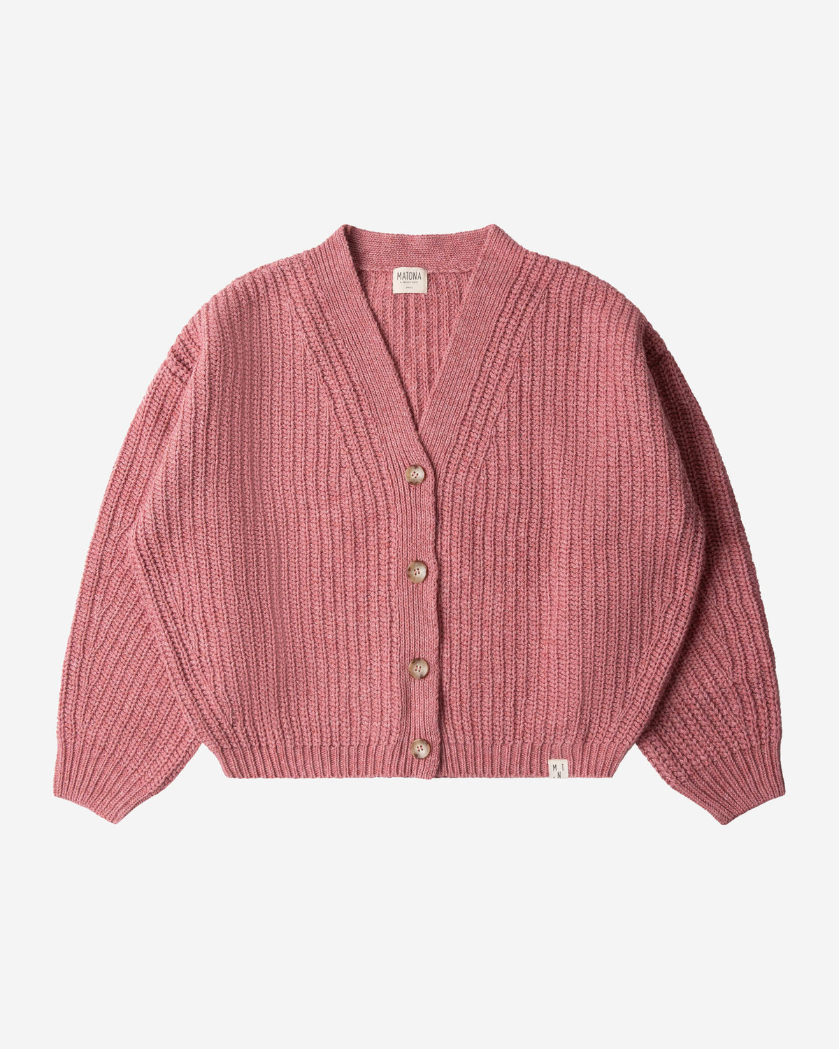 Rosa Strickjacke aus Bio-Wolle von Matona