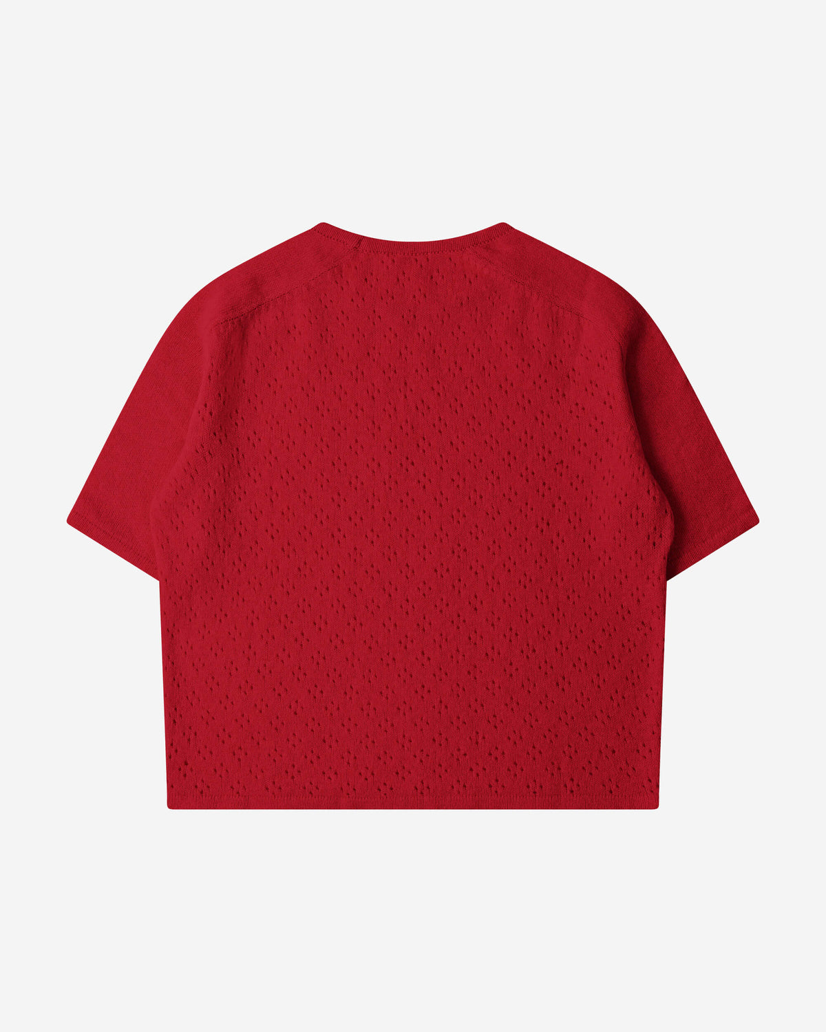 Rotes T-Shirt Pointelle aus 100% Bio-Merinowolle von Matona