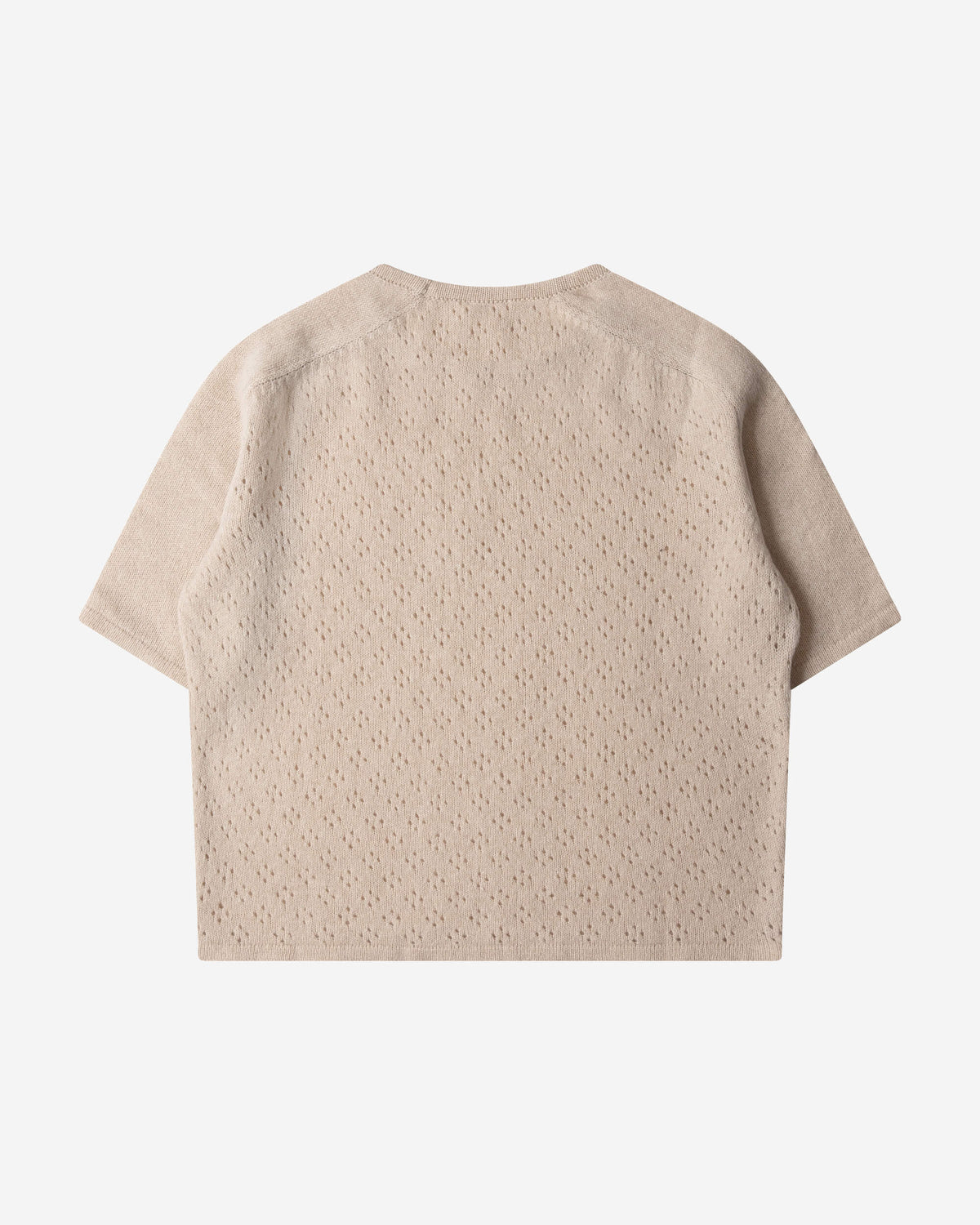 Beiges T-Shirt Pointelle aus 100% Bio-Merinowolle von Matona