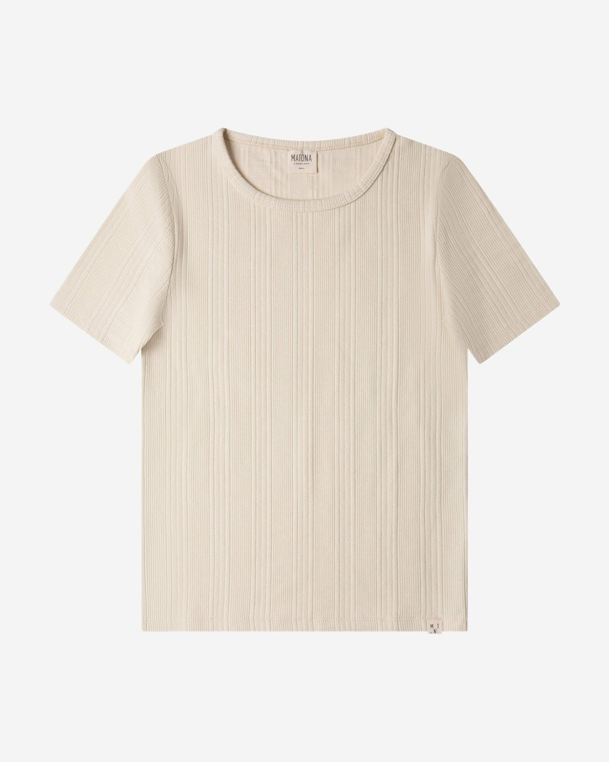 Beiges T-Shirt Ribbed aus Bio-Baumwolle von Matona