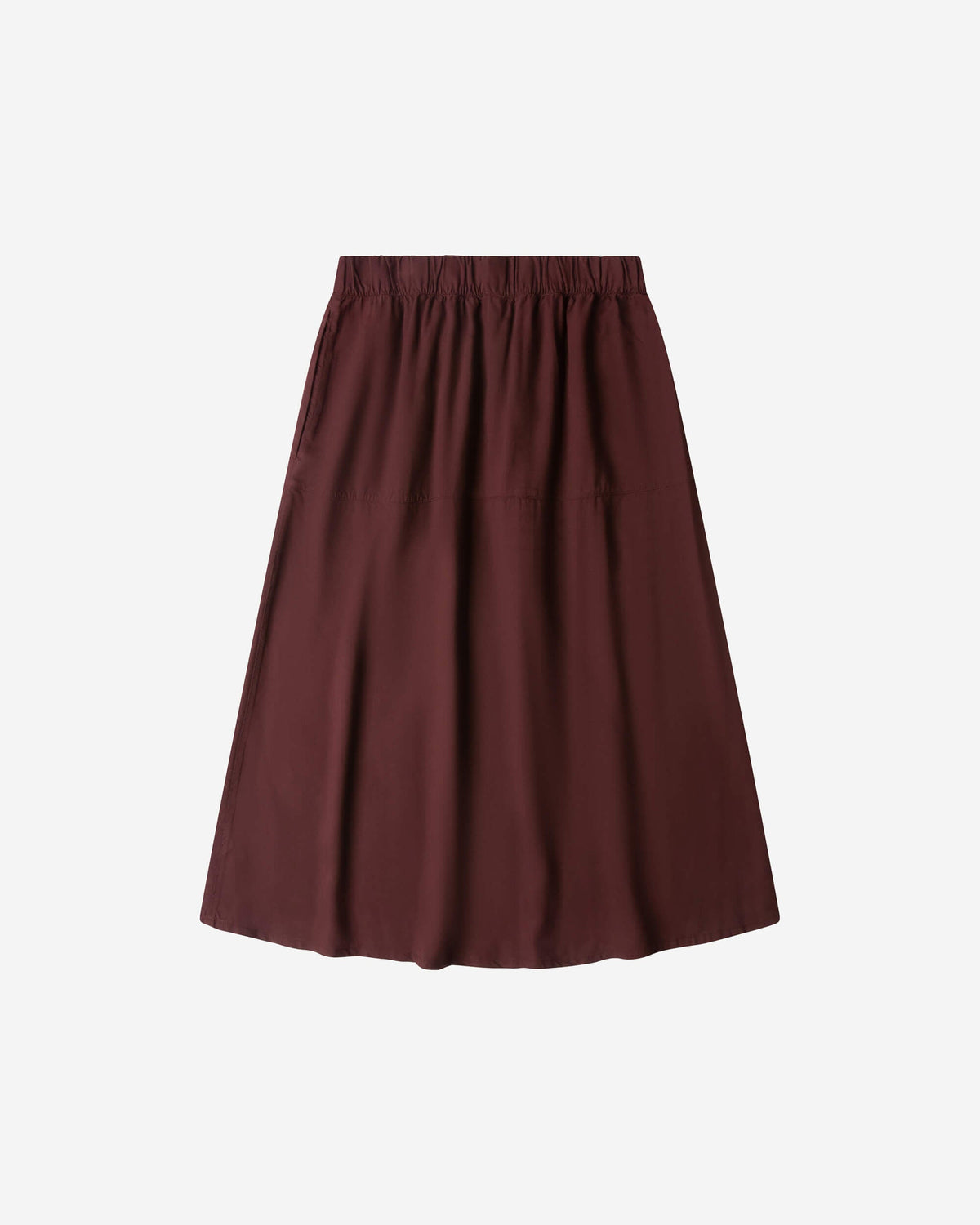 Brauner Rock Midi ruffled aus 100% Tencel von Matona