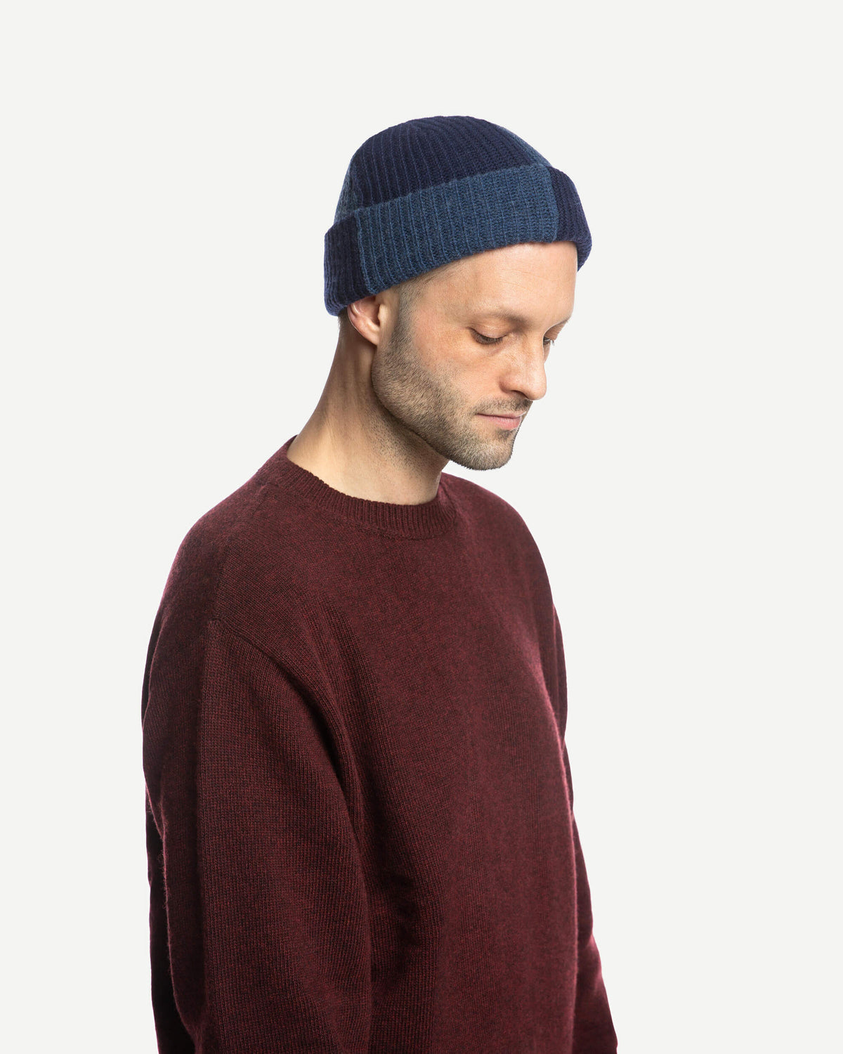 Blaue Mütze Fisherman aus Bio-Wolle von Matona