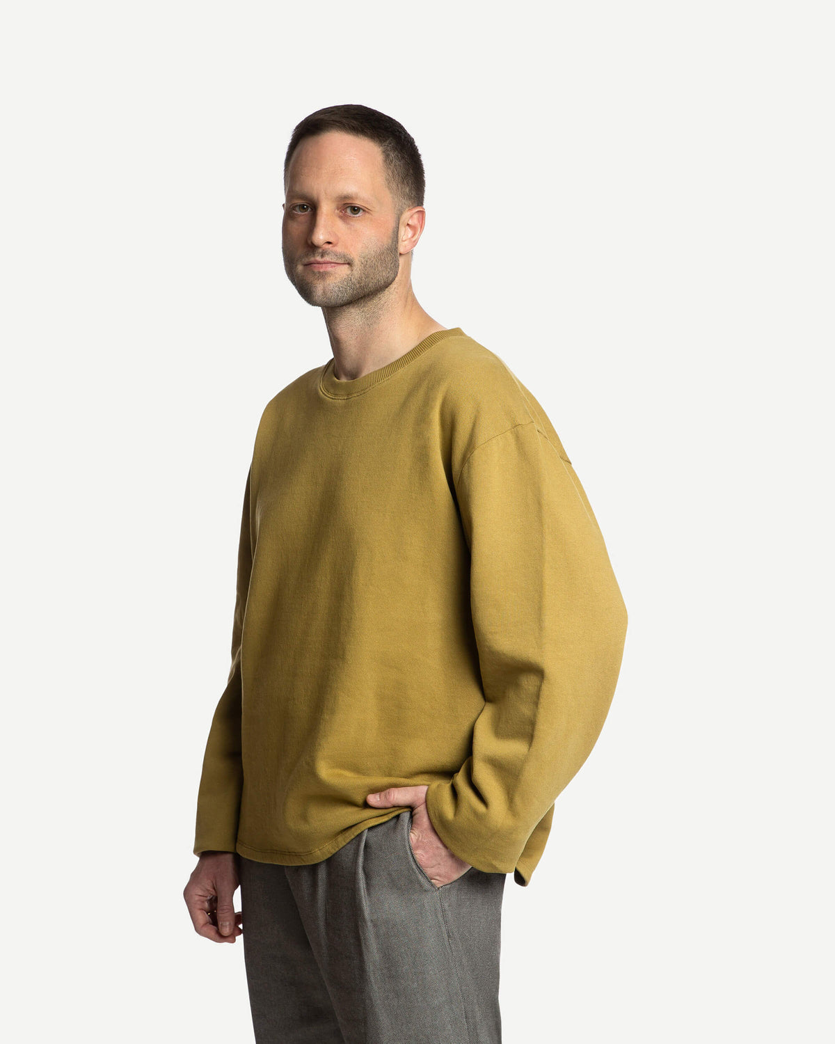 Gelbes Fleece-Sweatshirt aus 100% Bio-Baumwolle von Matona