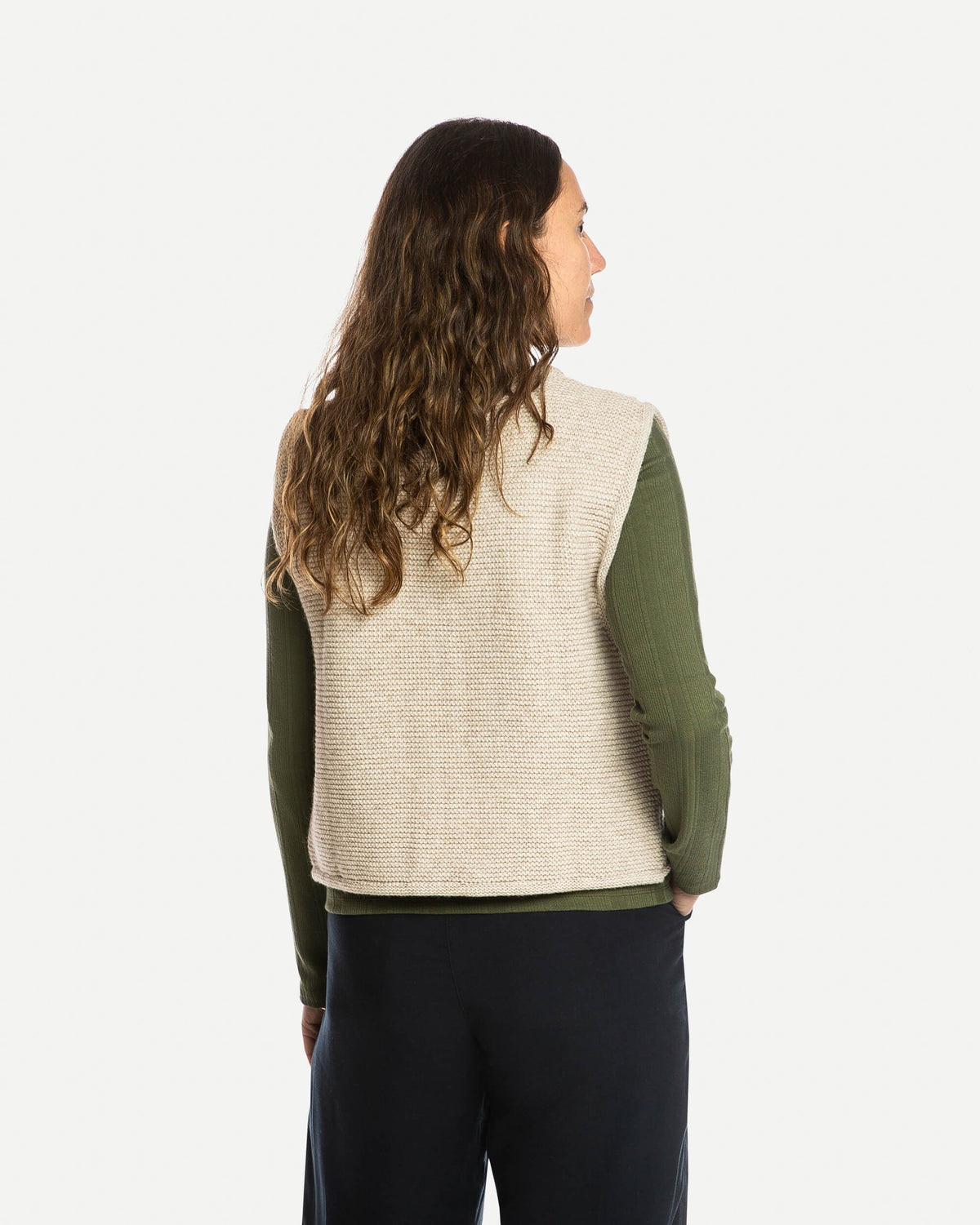 Beige Weste Bow aus Bio-Wolle von Matona