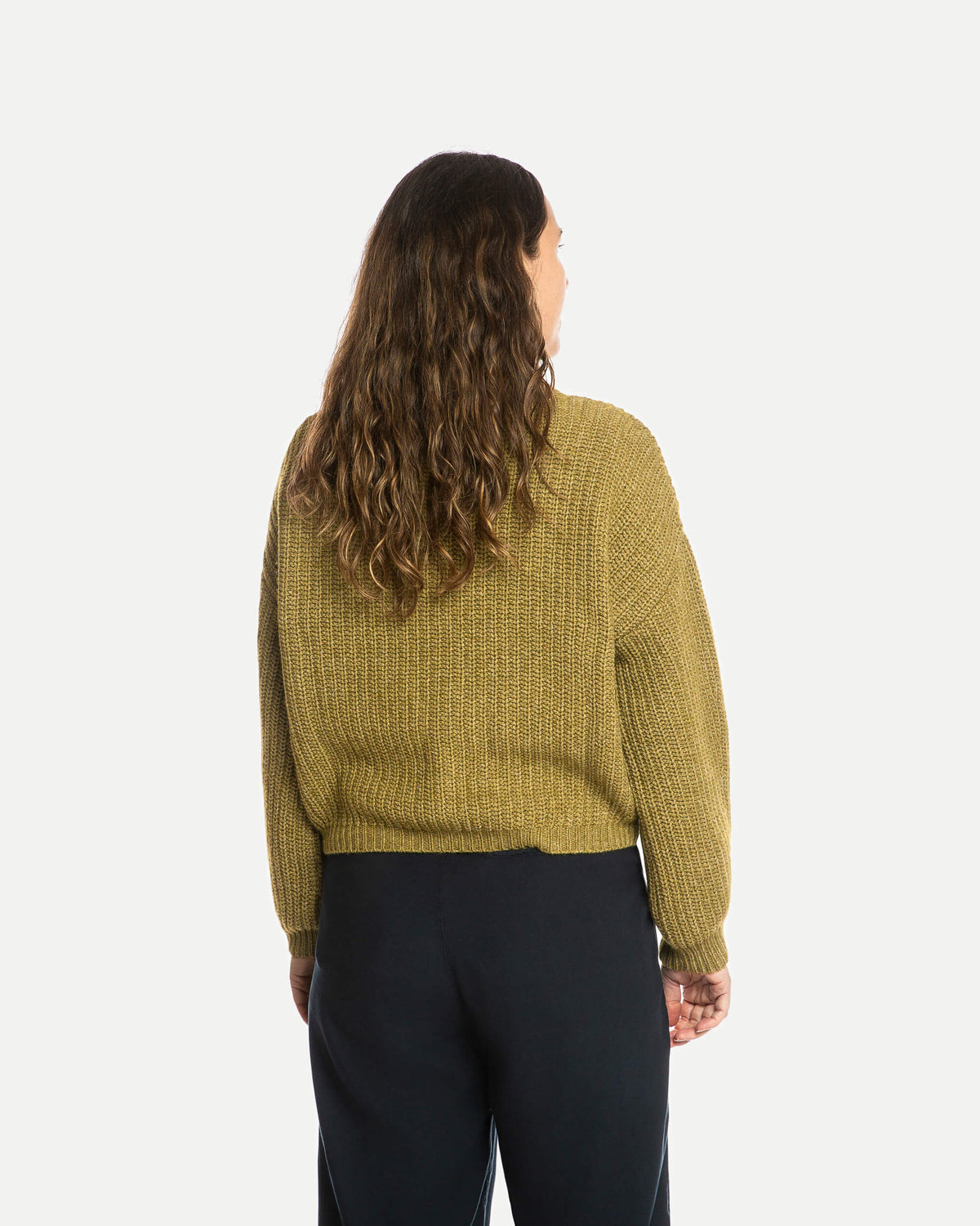 Grüne Strickjacke aus Bio-Wolle von Matona