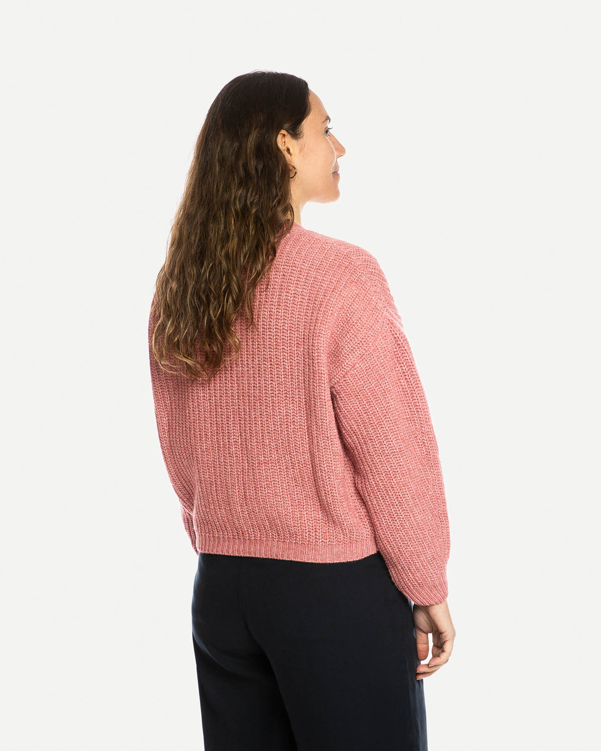 Rosa Strickjacke aus Bio-Wolle von Matona