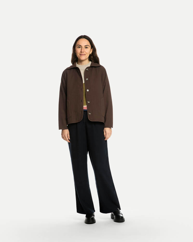 Braune Jacke Quilted aus 100% recycelter Baumwolle von Matona