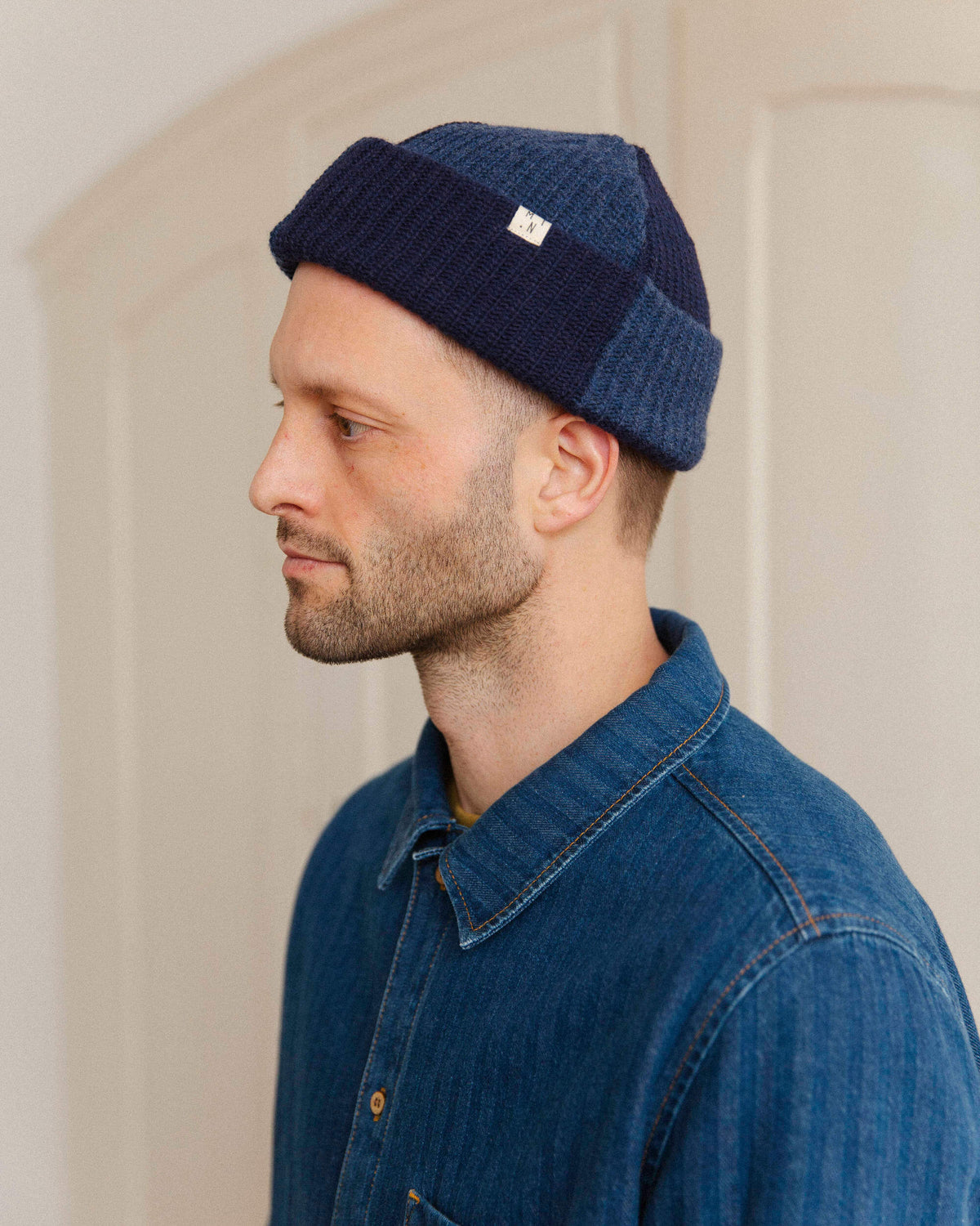 Blaue Mütze Fisherman aus Bio-Wolle von Matona
