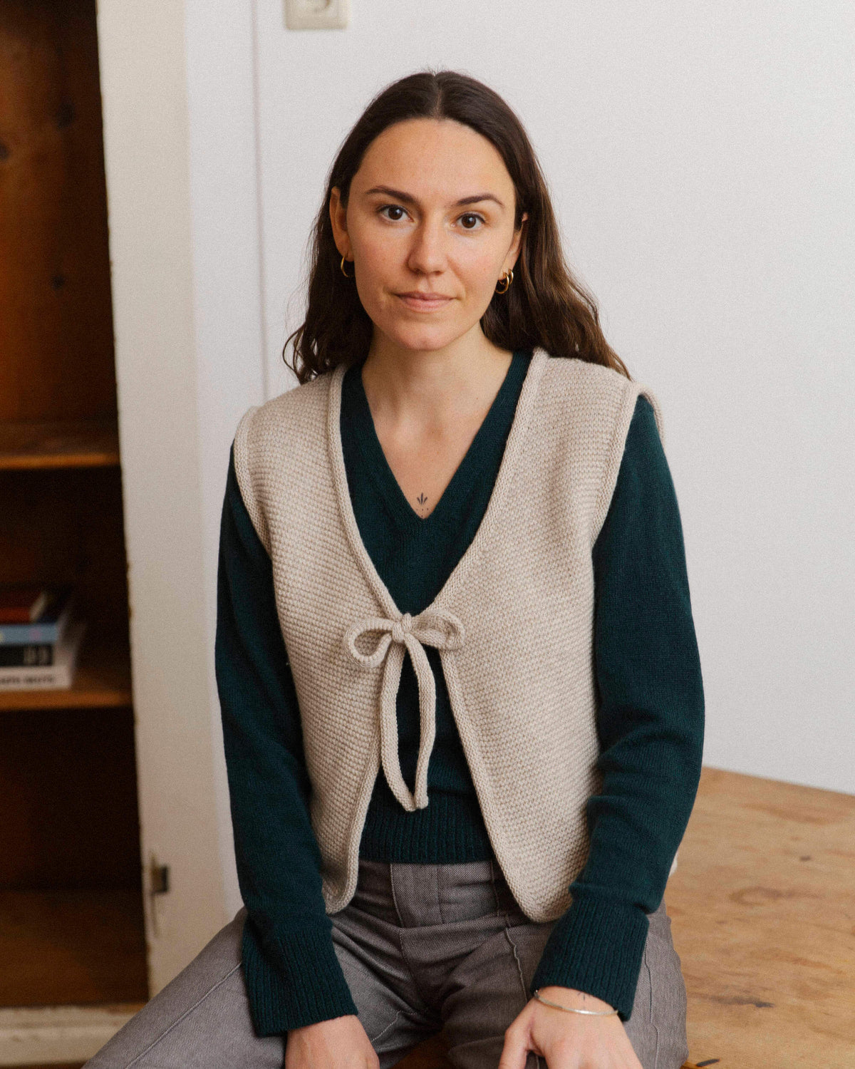 Dunkelgrüner Sweater aus 100% Kaschmir von Matona