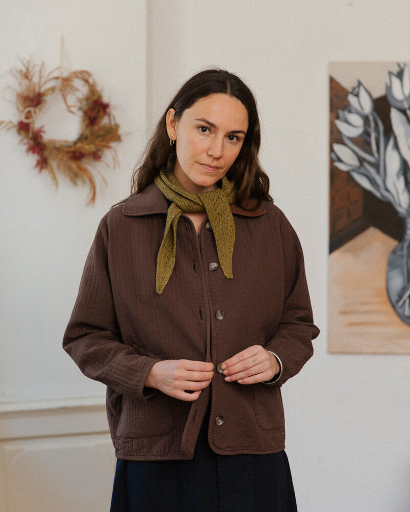 Braune Jacke Quilted aus 100% recycelter Baumwolle von Matona