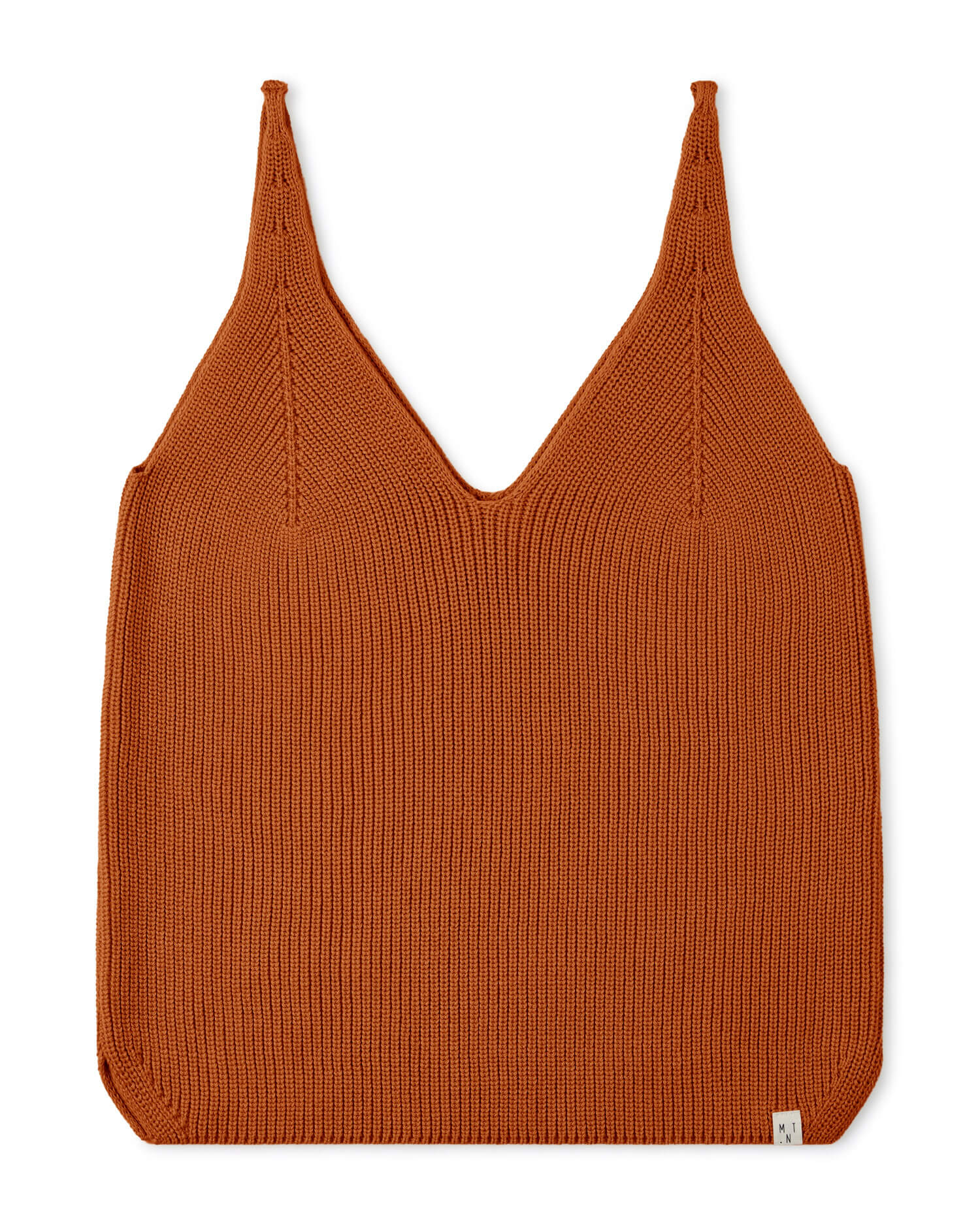 Orange, knitted tank top made from 100% organic cotton by Matona