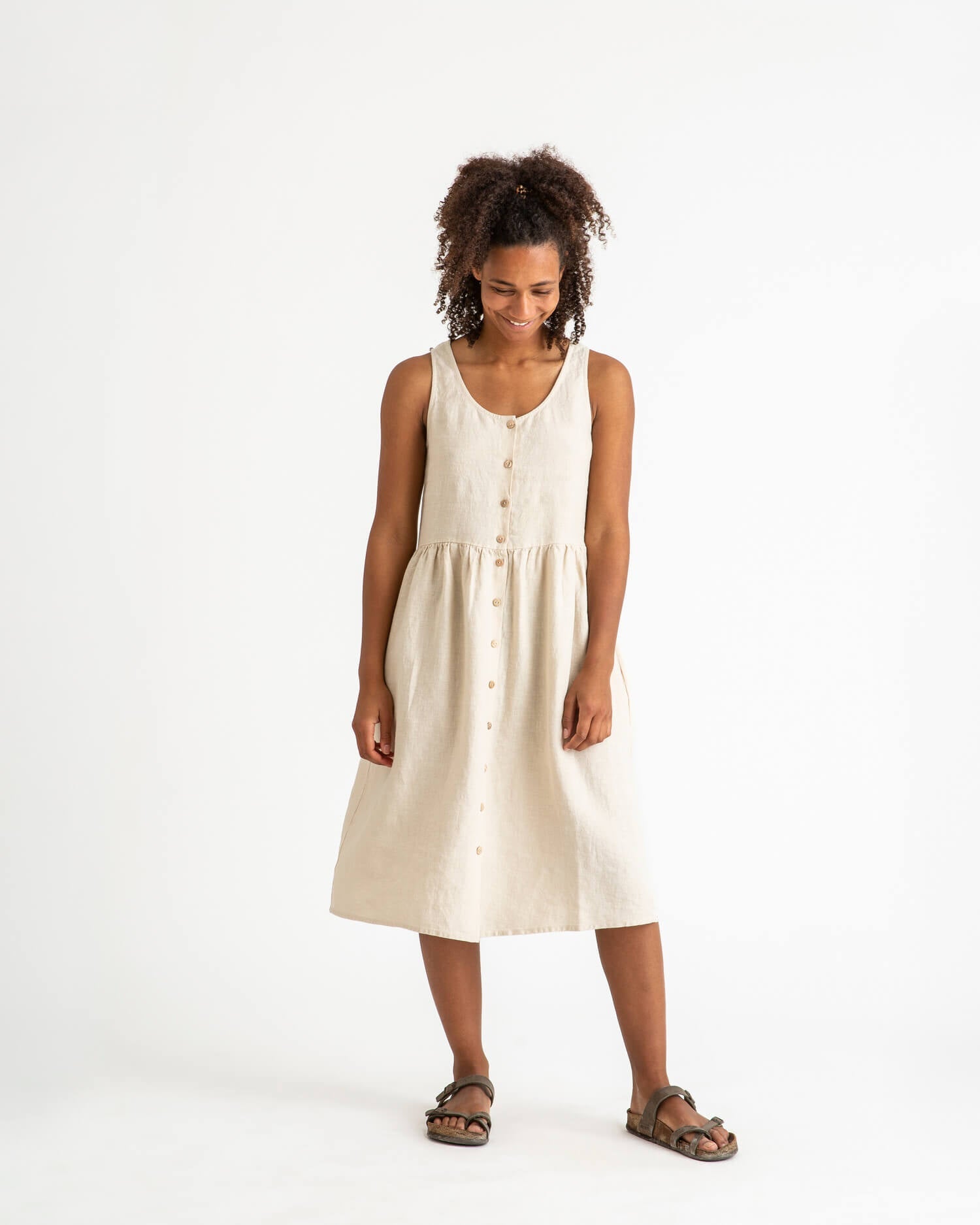 Beige linen dress by Matona