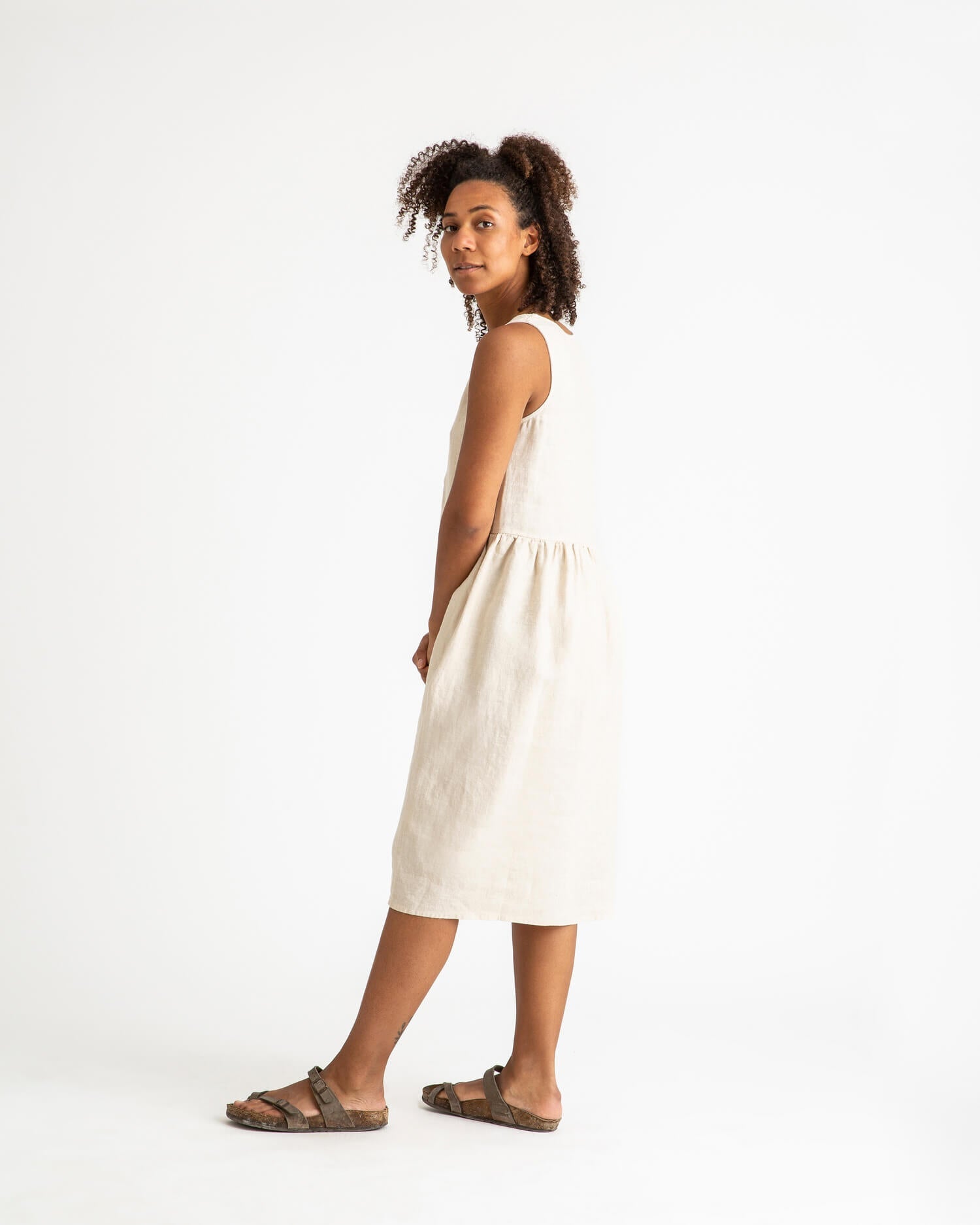 Beige linen dress by Matona