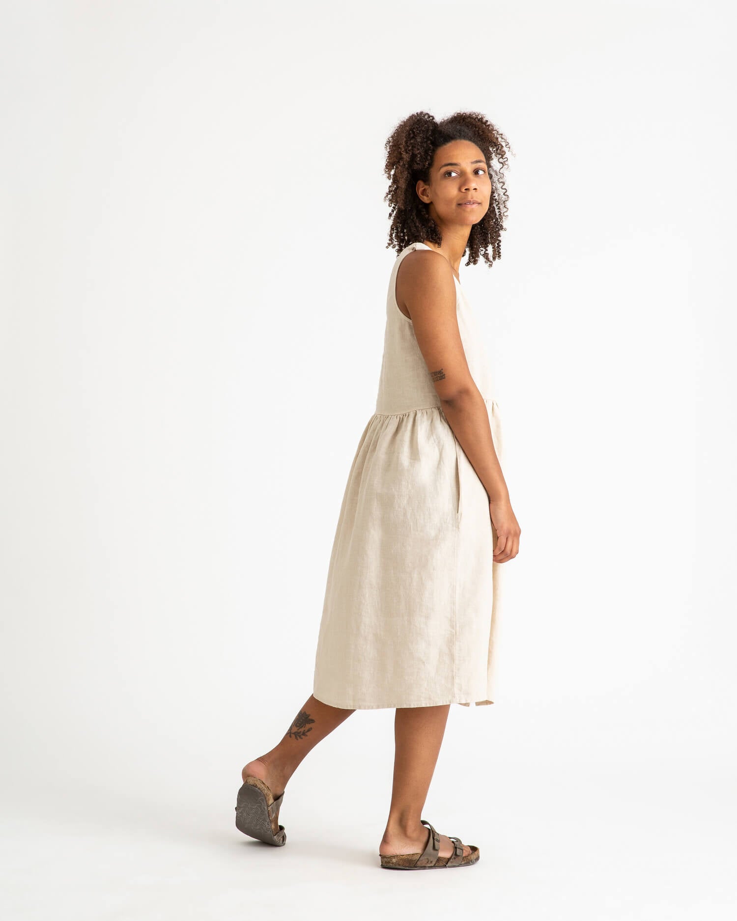 Beige linen dress by Matona